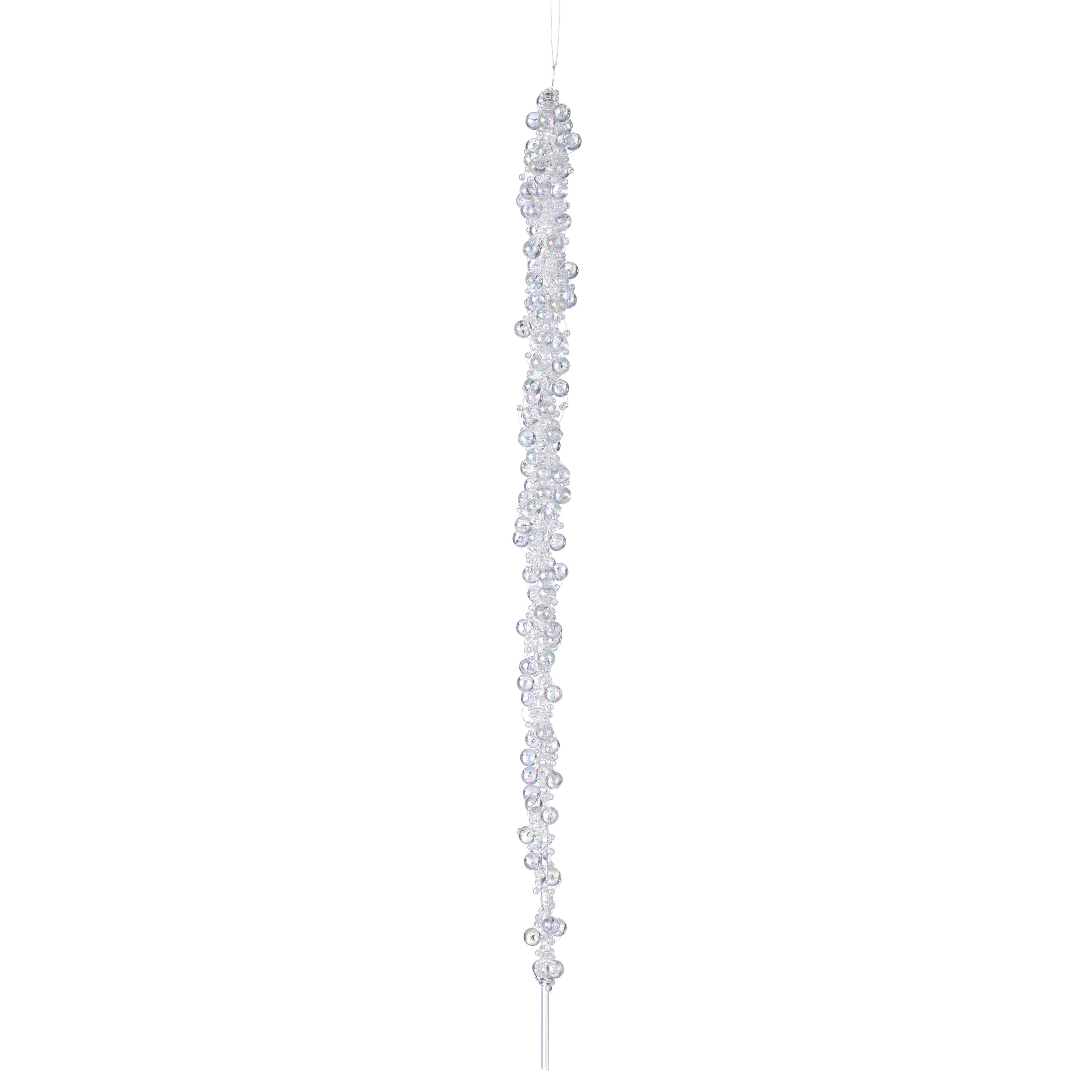 16" Beaded Icicle Ornament: Iridescent Clear Item Number: 2828358IR