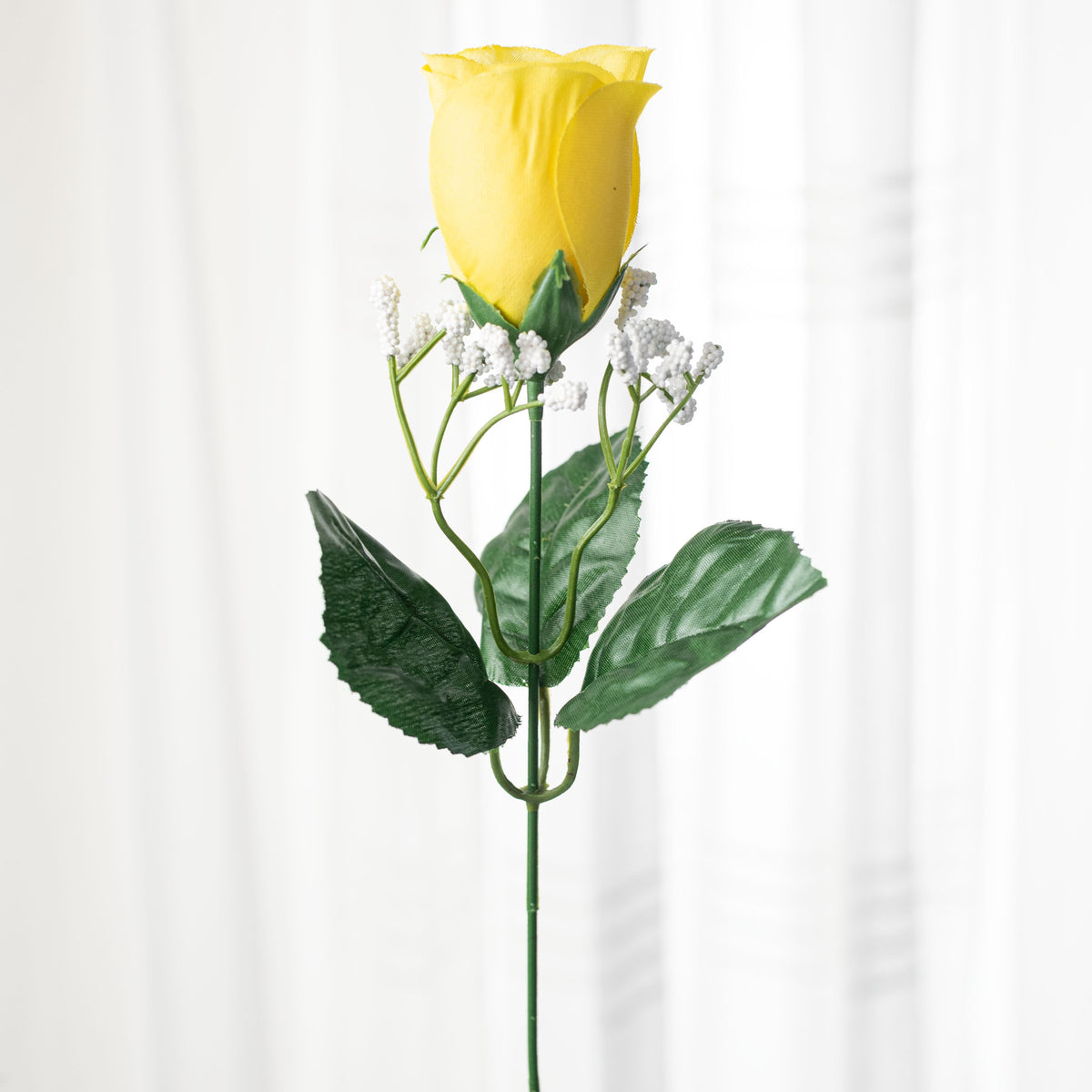 16" Colorfast Lillian Rose Bud Bush with Gypso: Yellow detail photo 4