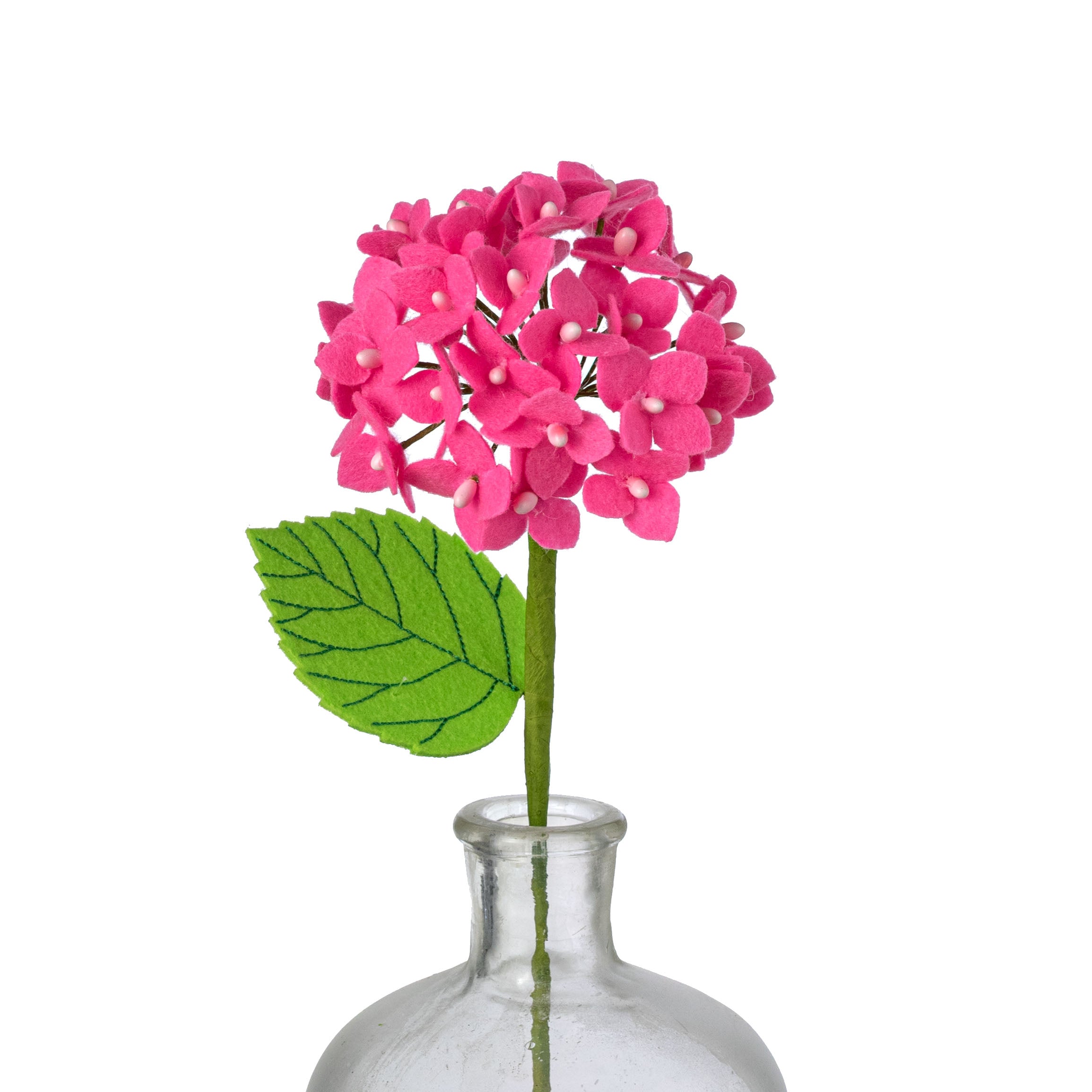 16" Felt Hydrangea Flower Stem: Hot Pink Item Number: FH821922