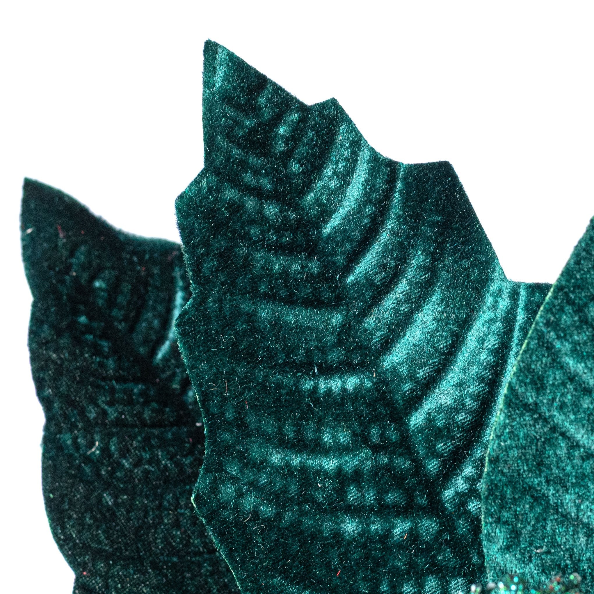 17" x 20" Jumbo Poinsettia Stem: Deep Emerald Green detail photo 5