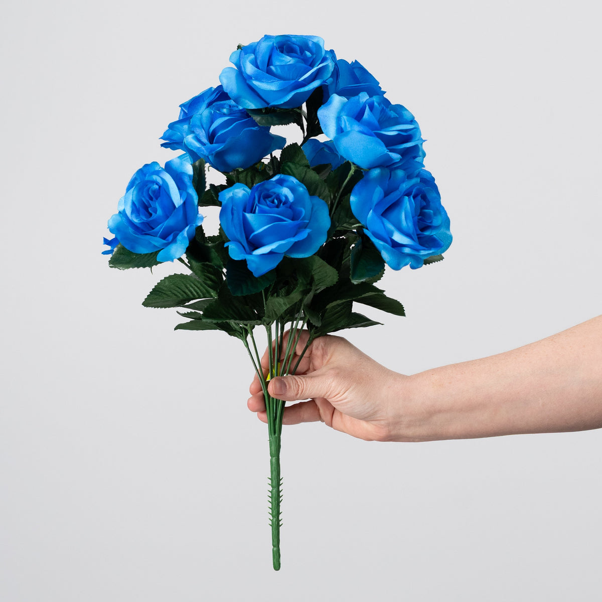 17" Colorfast Lillian Open Rose Bush: Azure Blue detail photo 3