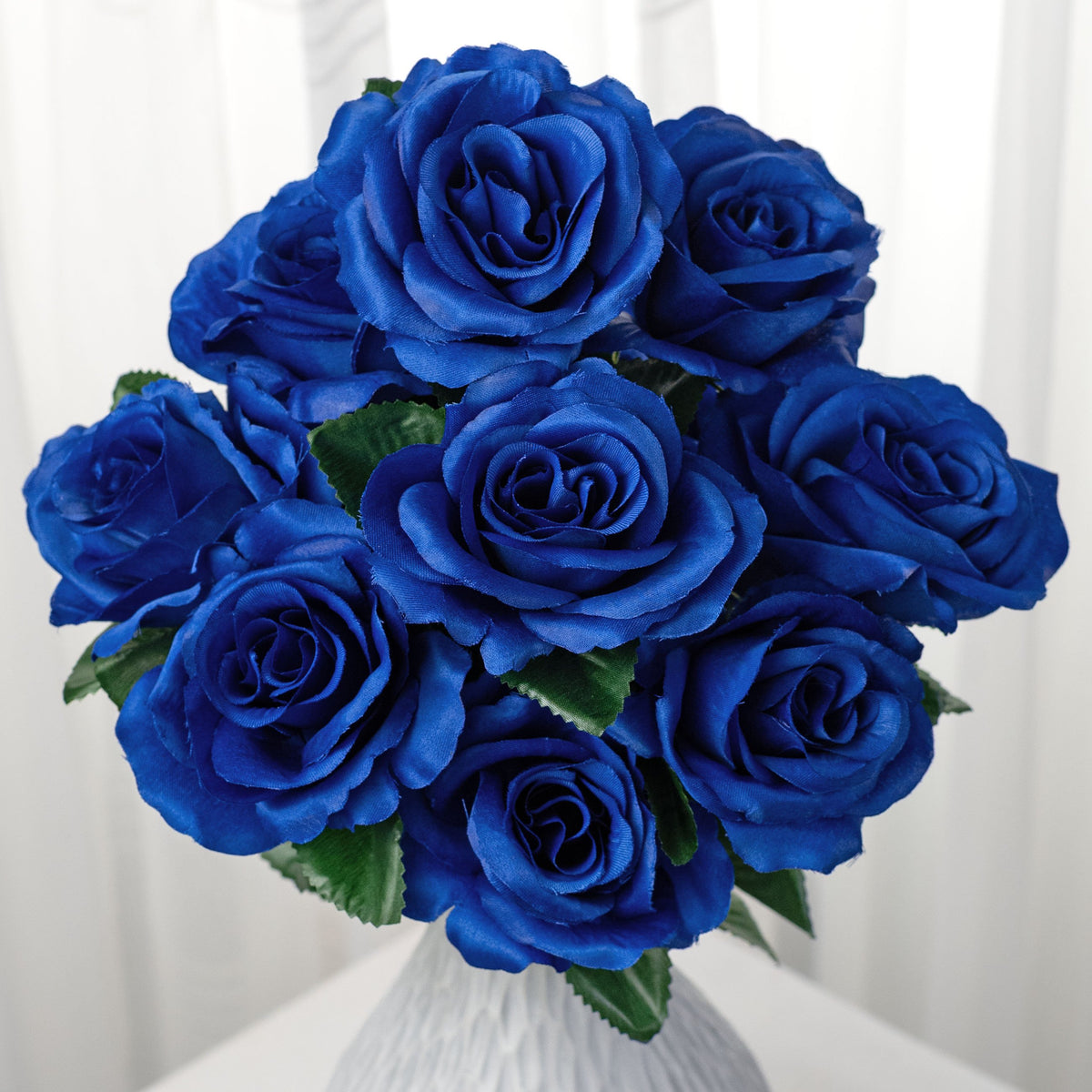 17" Colorfast Lillian Open Rose Bush: Bright Blue Item Number: 30388NEONBL