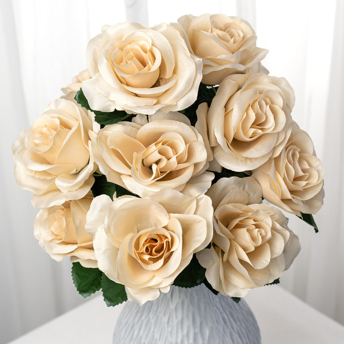 17" Colorfast Lillian Open Rose Bush: Ivory Item Number: 30388IV
