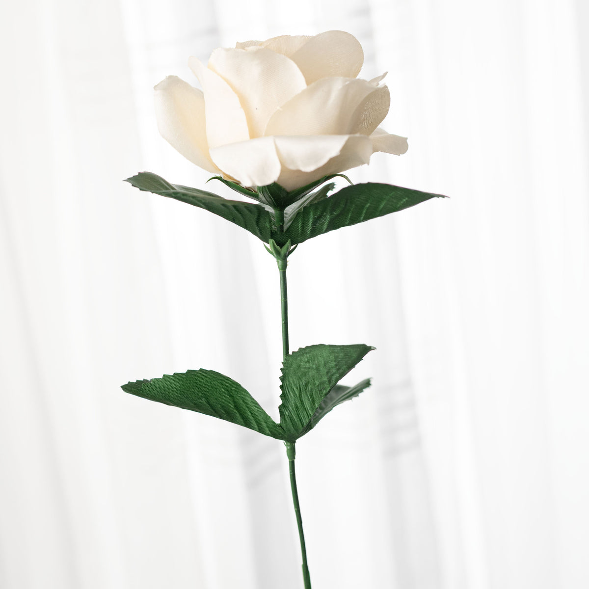 17" Colorfast Lillian Open Rose Bush: Ivory detail photo 4