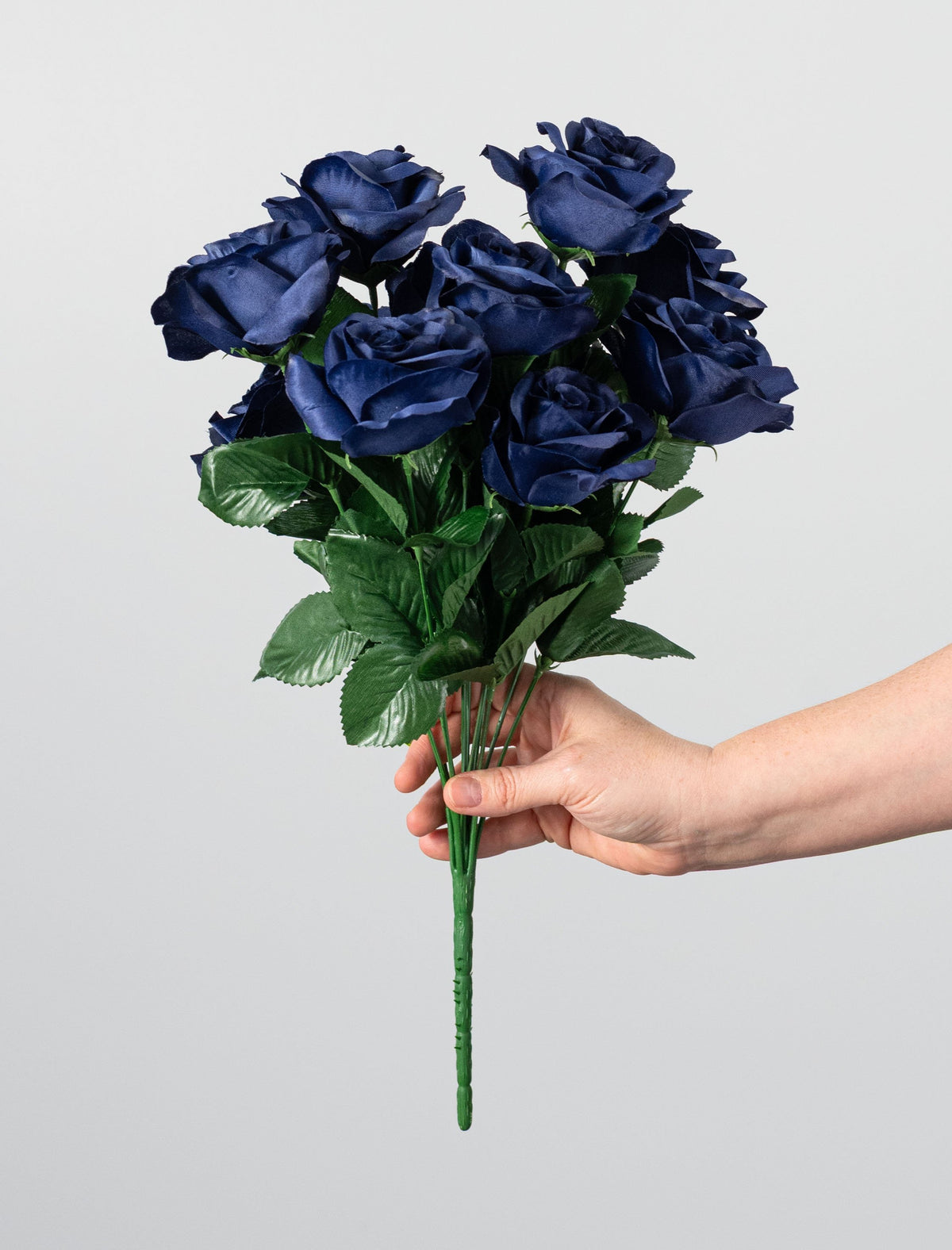 17" Colorfast Lillian Open Rose Bush: Navy Blue (12 Stem) detail photo 3