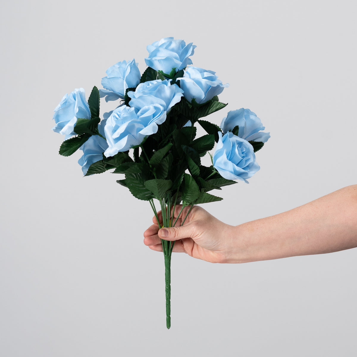 17" Colorfast Lillian Open Rose Bush: Serenity Blue detail photo 3