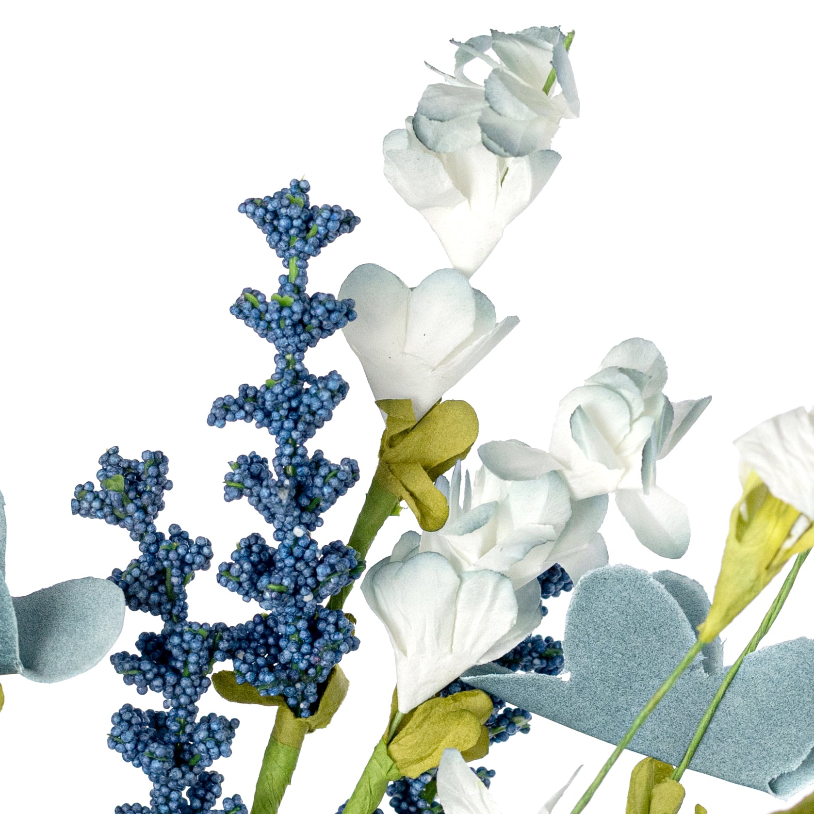 17" Mixed Paper Wildflower Bush: Country Blue & White detail photo 4