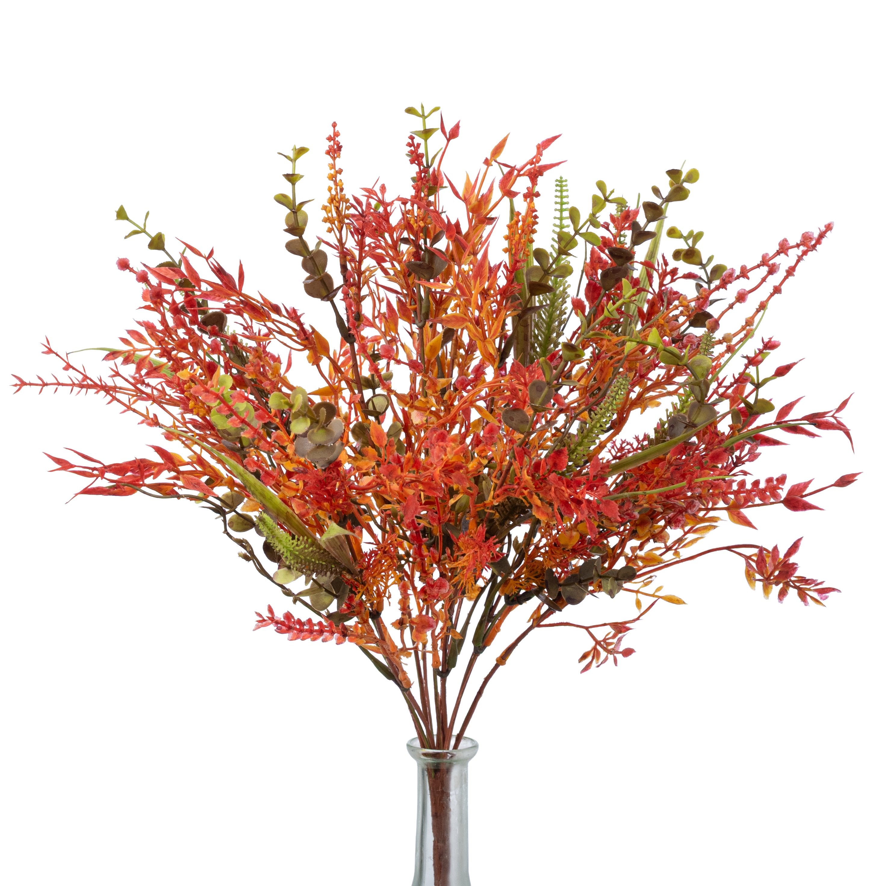 17" Mixed Plastic Leaves Bush: Fall Item Number: 84341