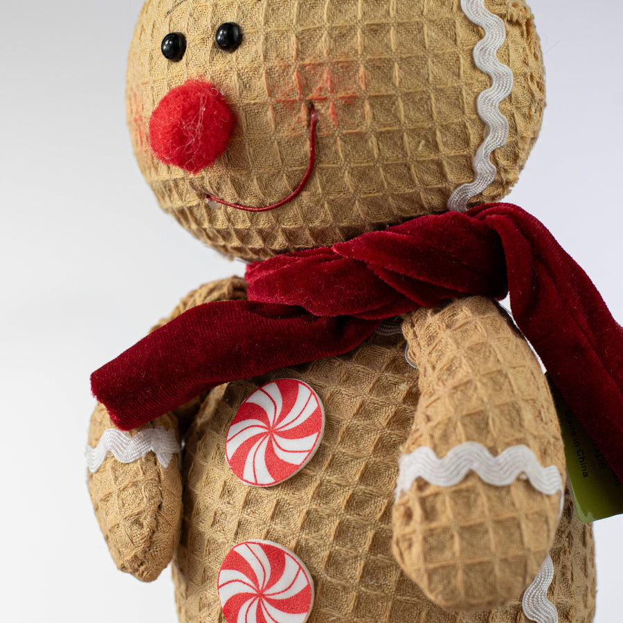 8" Waffle Fabric Gingerbread Man Decor