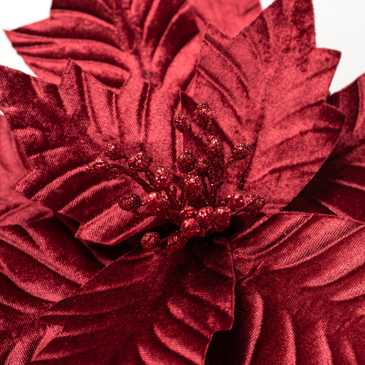 18" x 24" Jumbo Poinsettia Stem: Burgundy detail photo 3