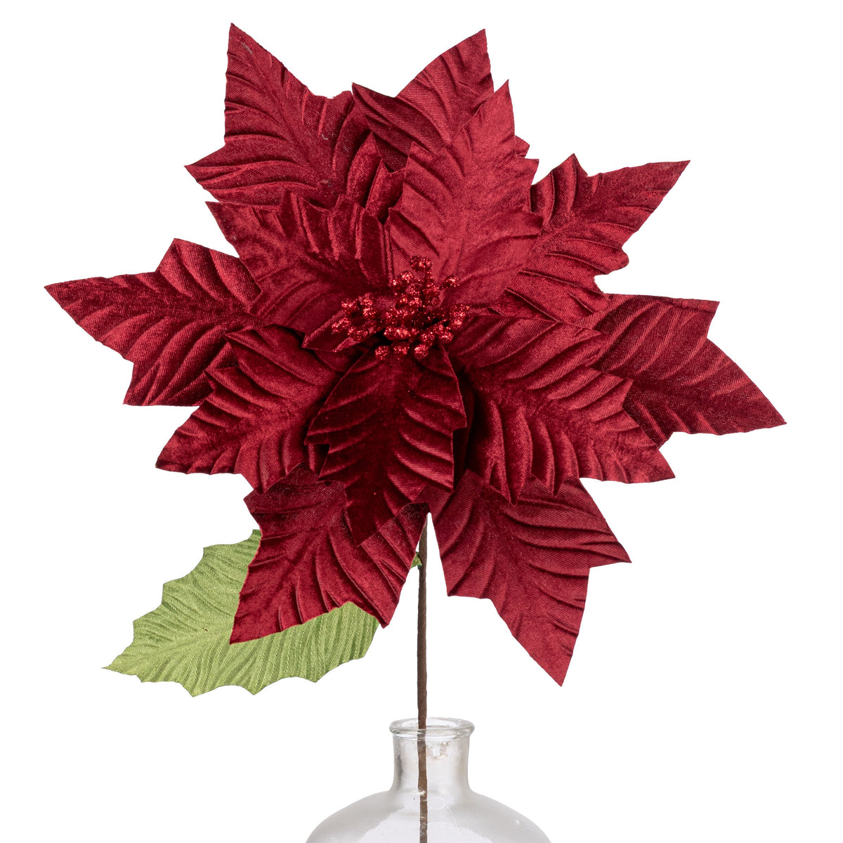 18" x 24" Jumbo Poinsettia Stem: Burgundy Item Number: NF412305