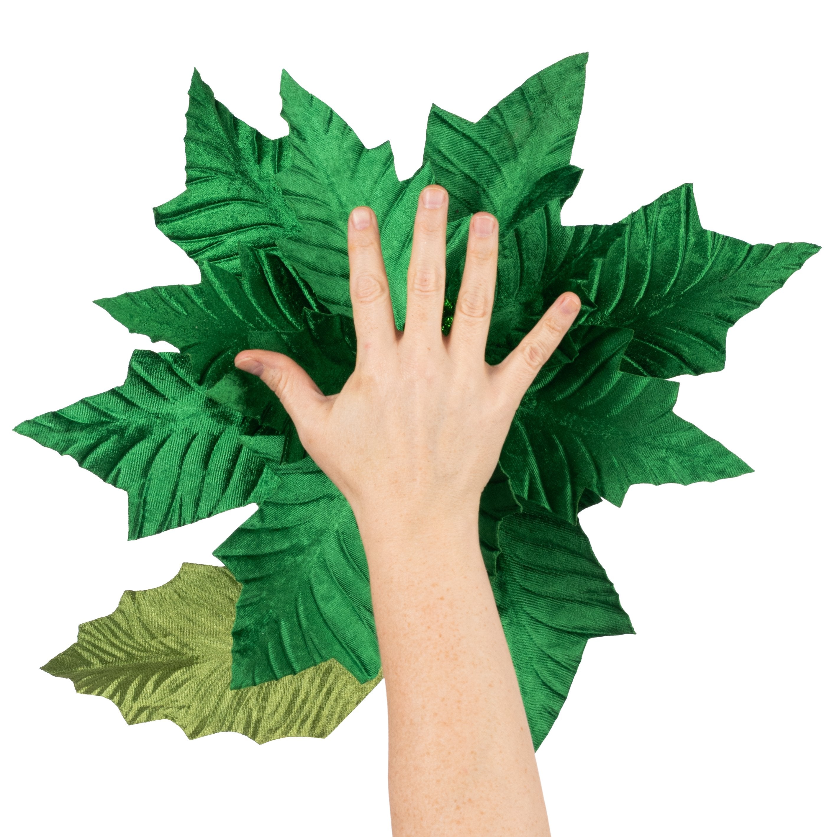 18" x 24" Jumbo Poinsettia Stem: Emerald Green Lifestyle Photo