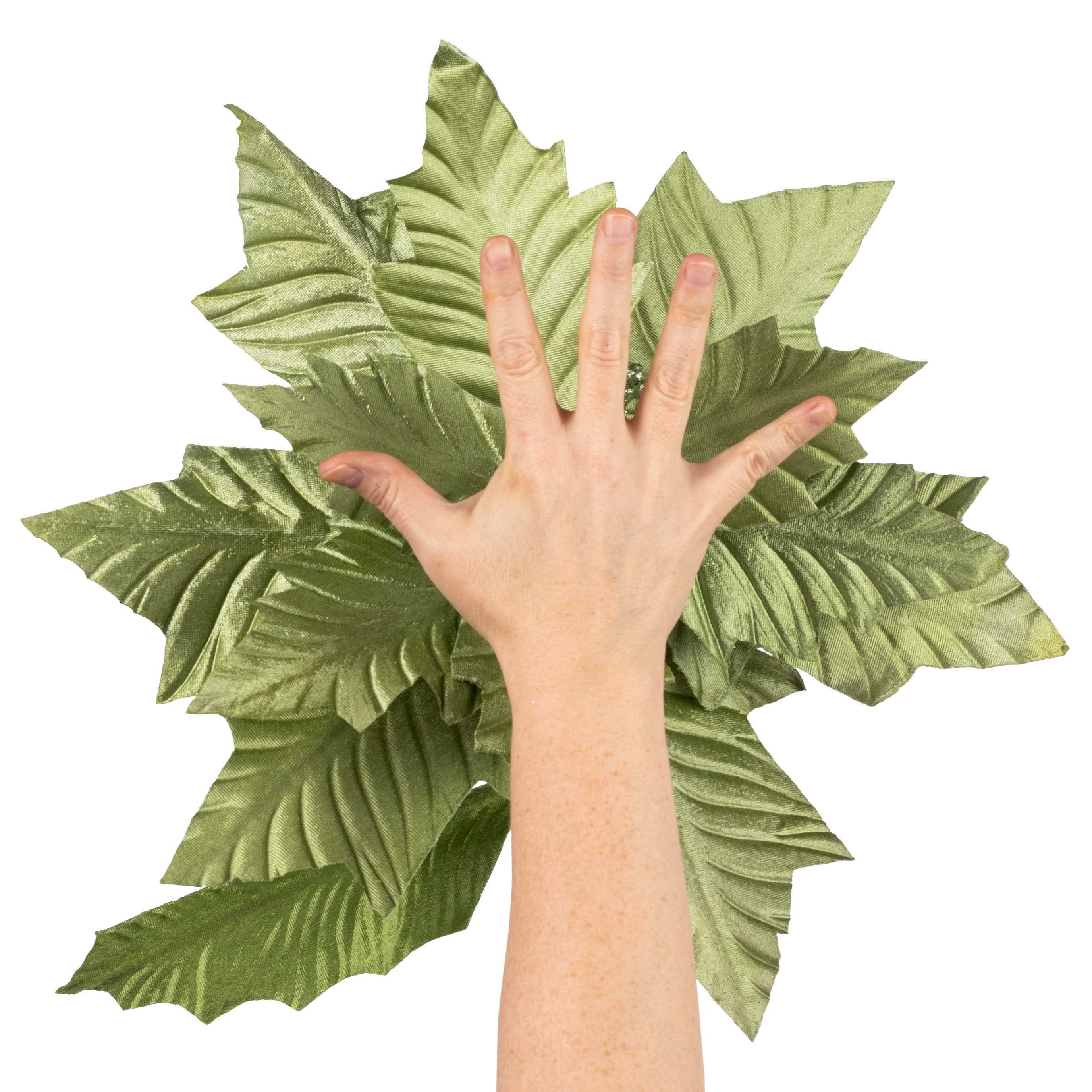 18" x 24" Jumbo Poinsettia Stem: Sage Green Lifestyle Photo