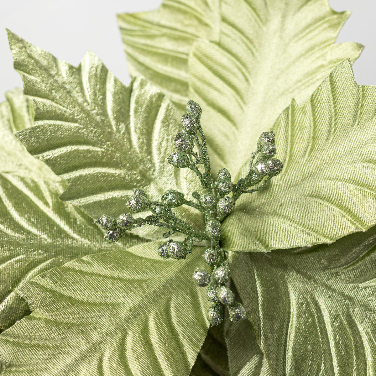 18" x 24" Jumbo Poinsettia Stem: Sage Green detail photo 3