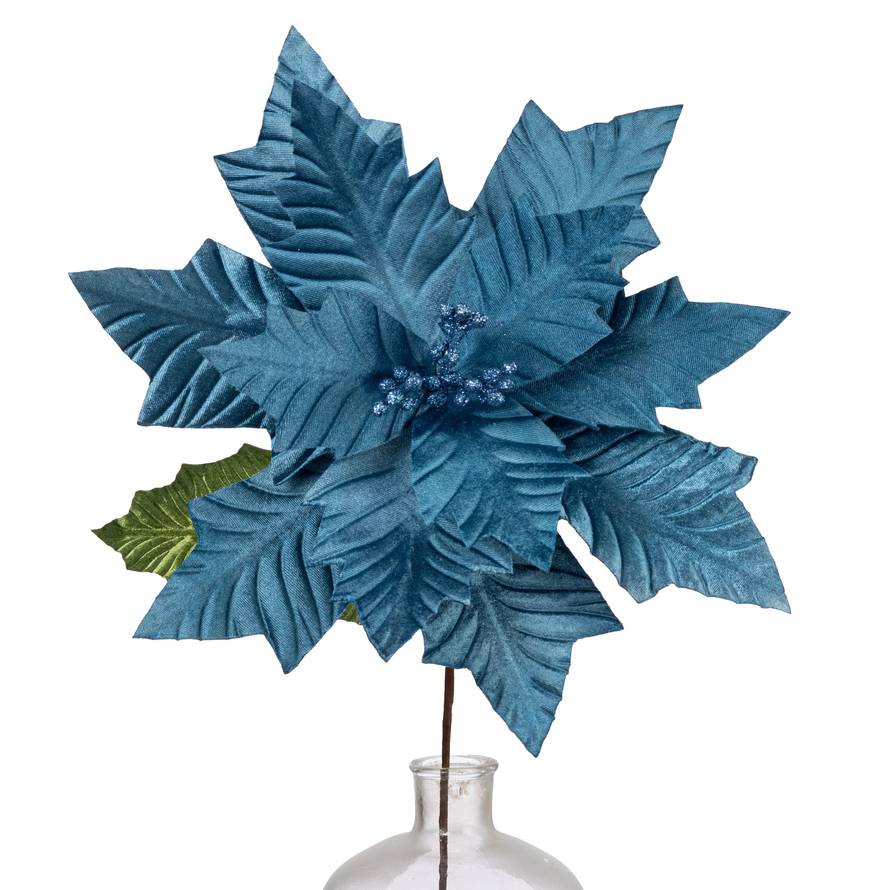 18" x 24" Jumbo Poinsettia Stem: Smoke Blue Item Number: NF412319