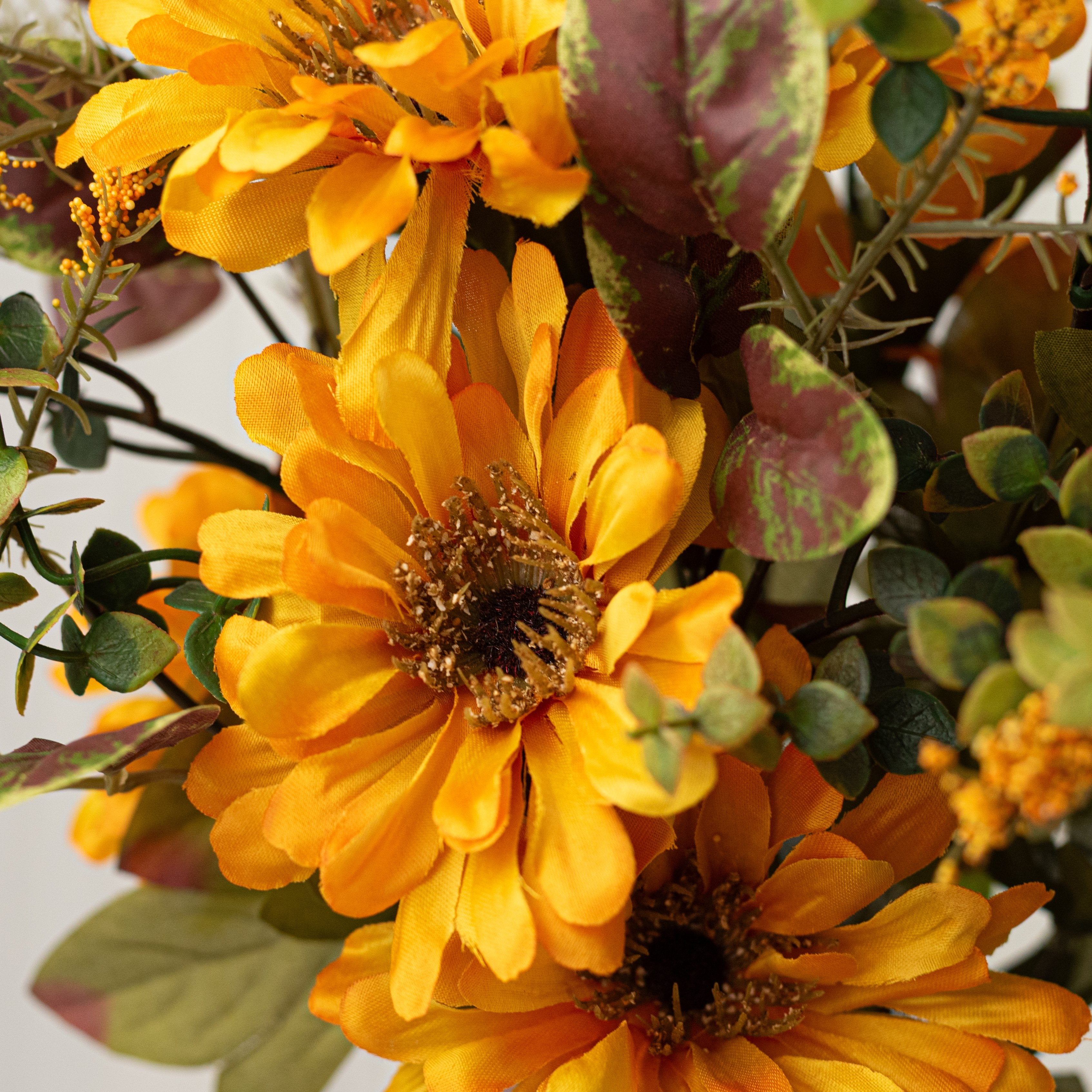 18" Fall Zinnia Filler Bush: Golden Yellow (14 Stem) Lifestyle Photo