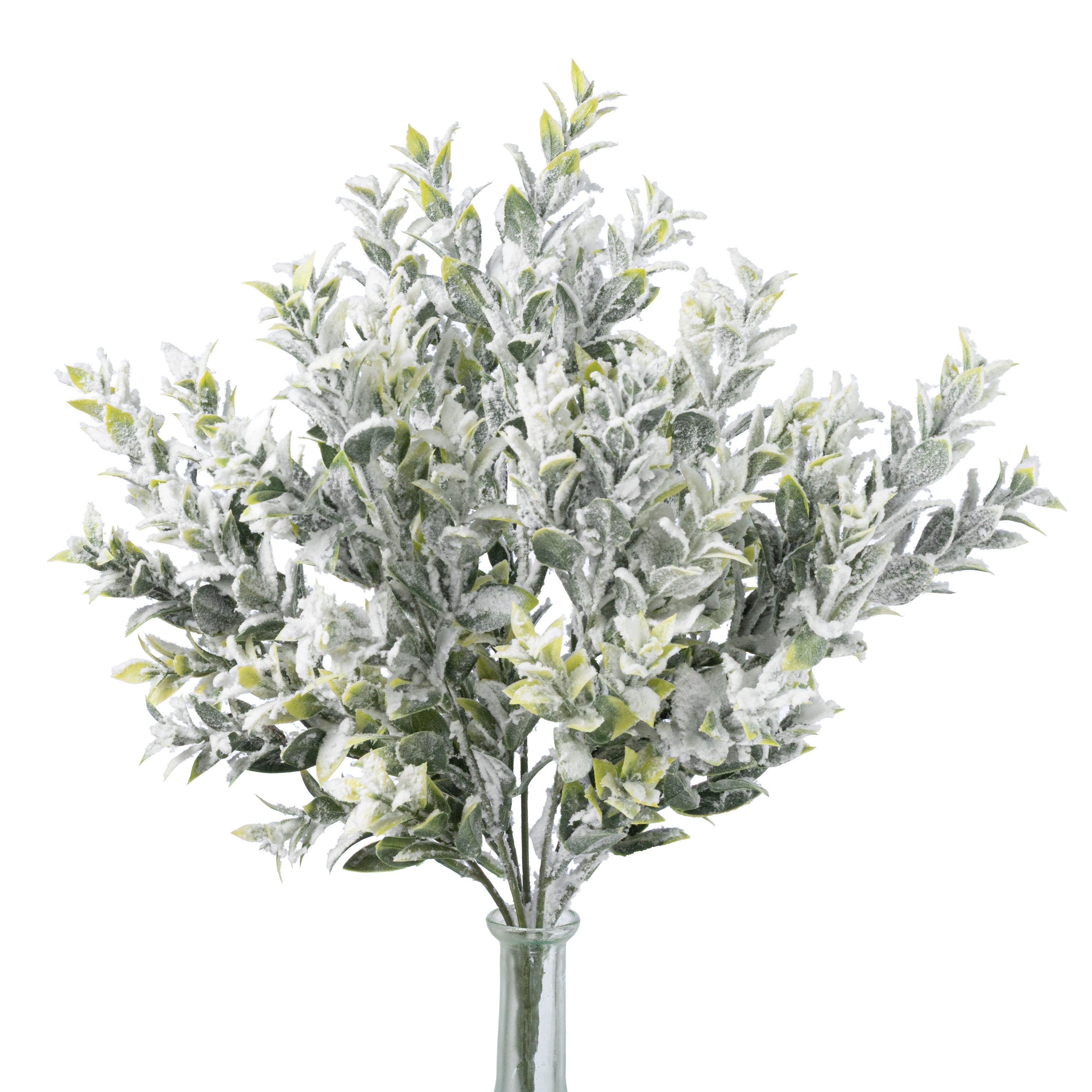18" Flocked Tea Leaf Bush (7 Stem) Item Number: 85286