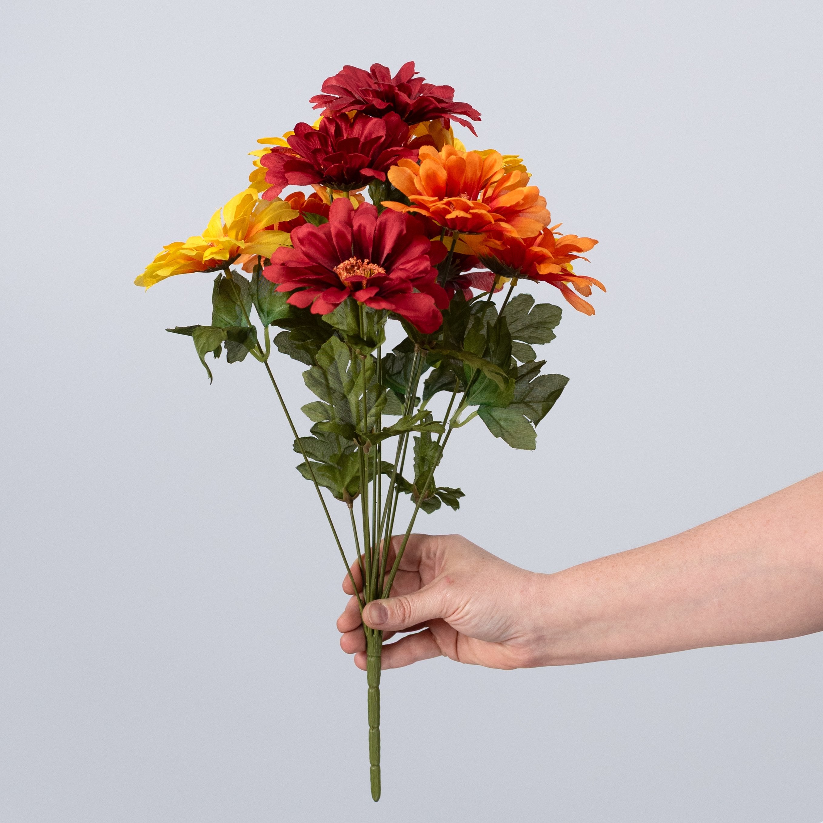 18" Gerbera Daisy Bush: Yellow, Orange & Red (12 Stem) detail photo 3