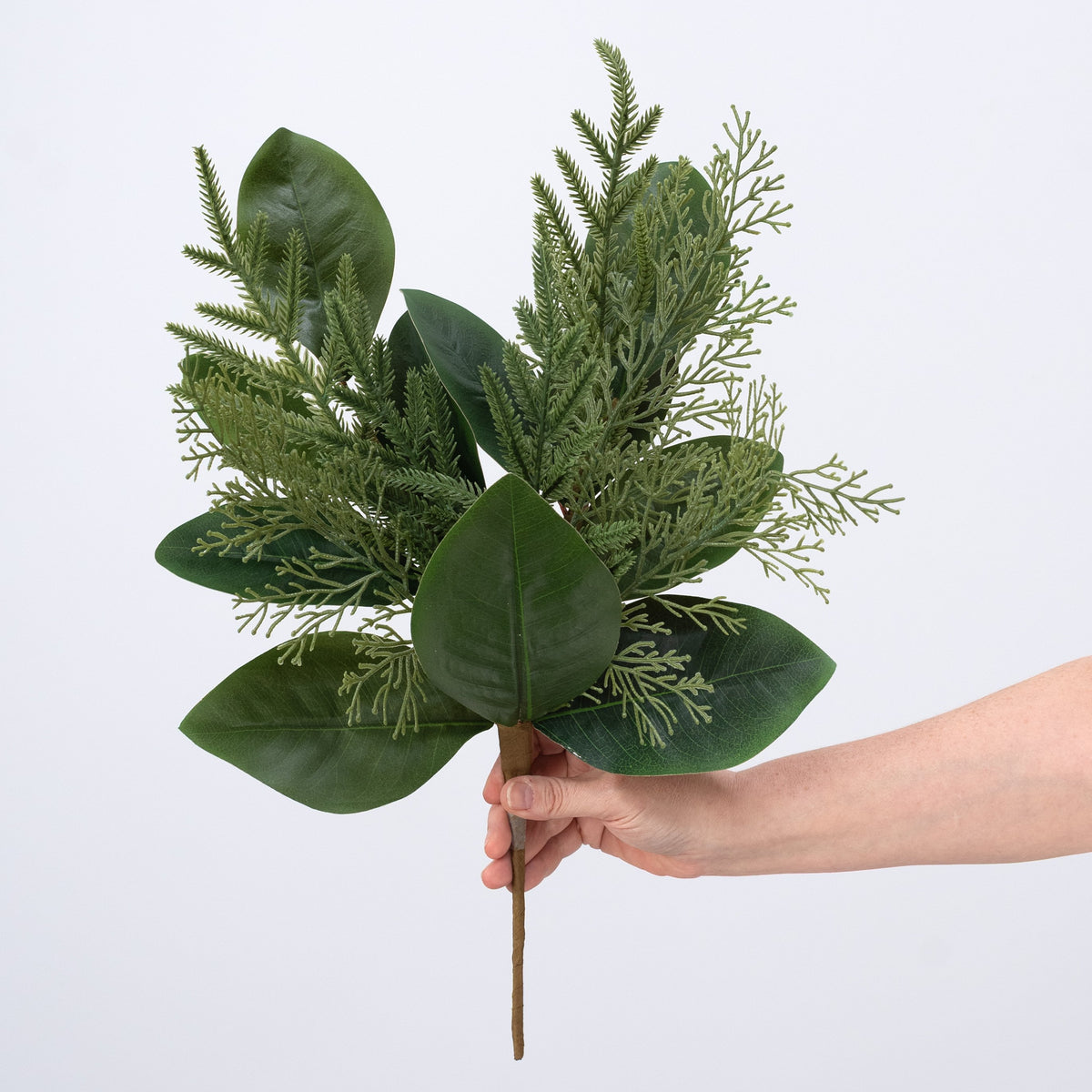 18" Magnolia Leaves with Norfolk & Cedar Pine Bush detail photo 3