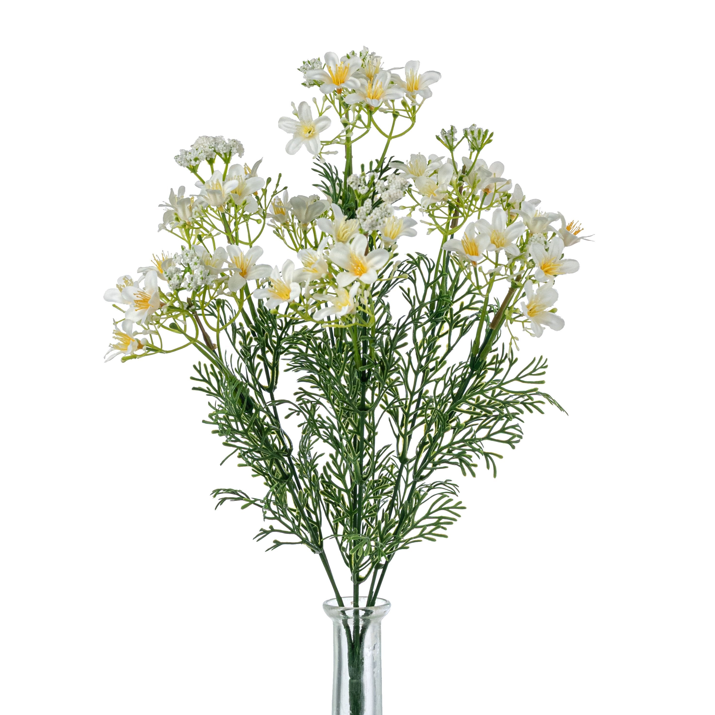 18" Plastic Star Flower Bush: Cream (7 Stem) Item Number: 13702CM
