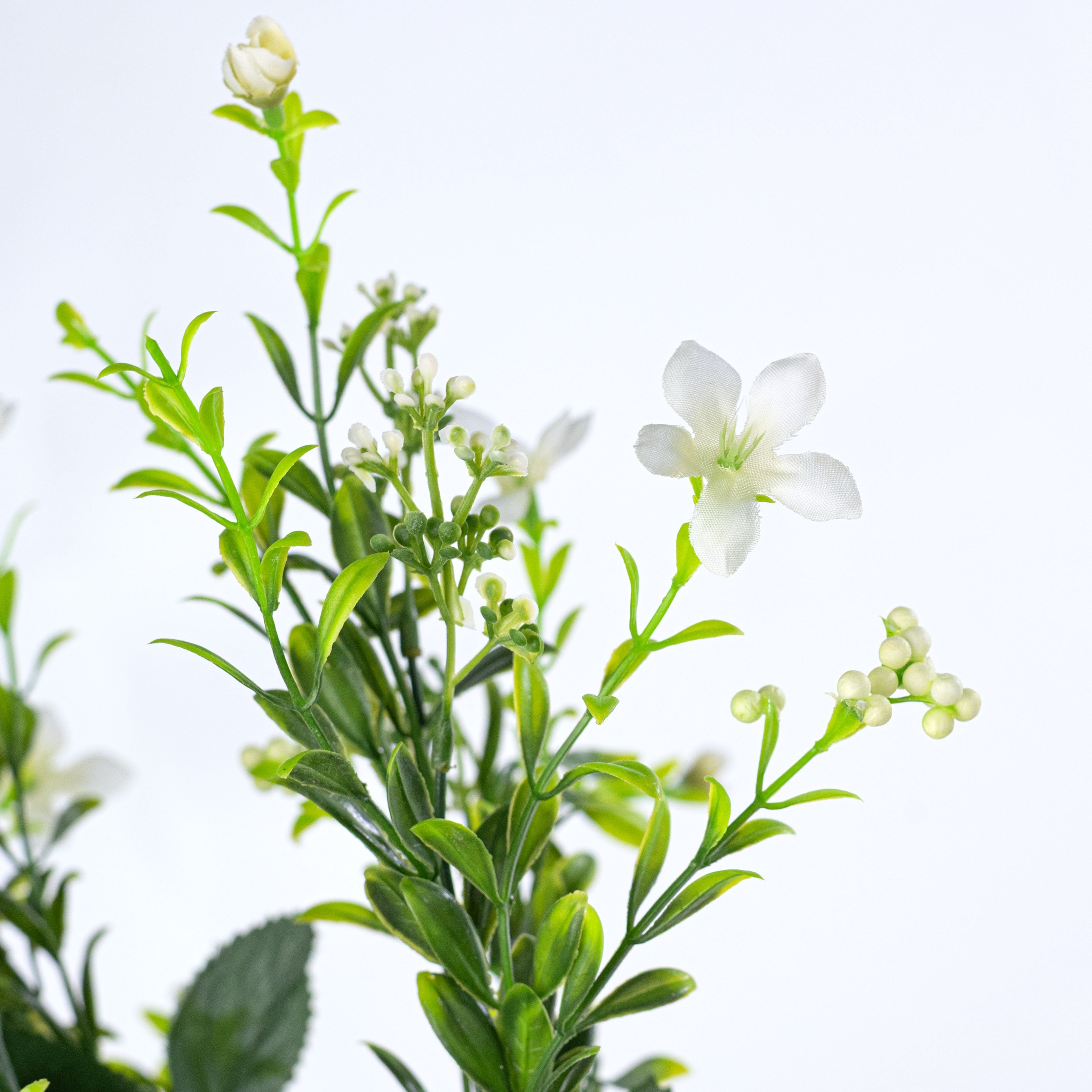 18" Star Flower Berry Bush: Cream Lifestyle Photo