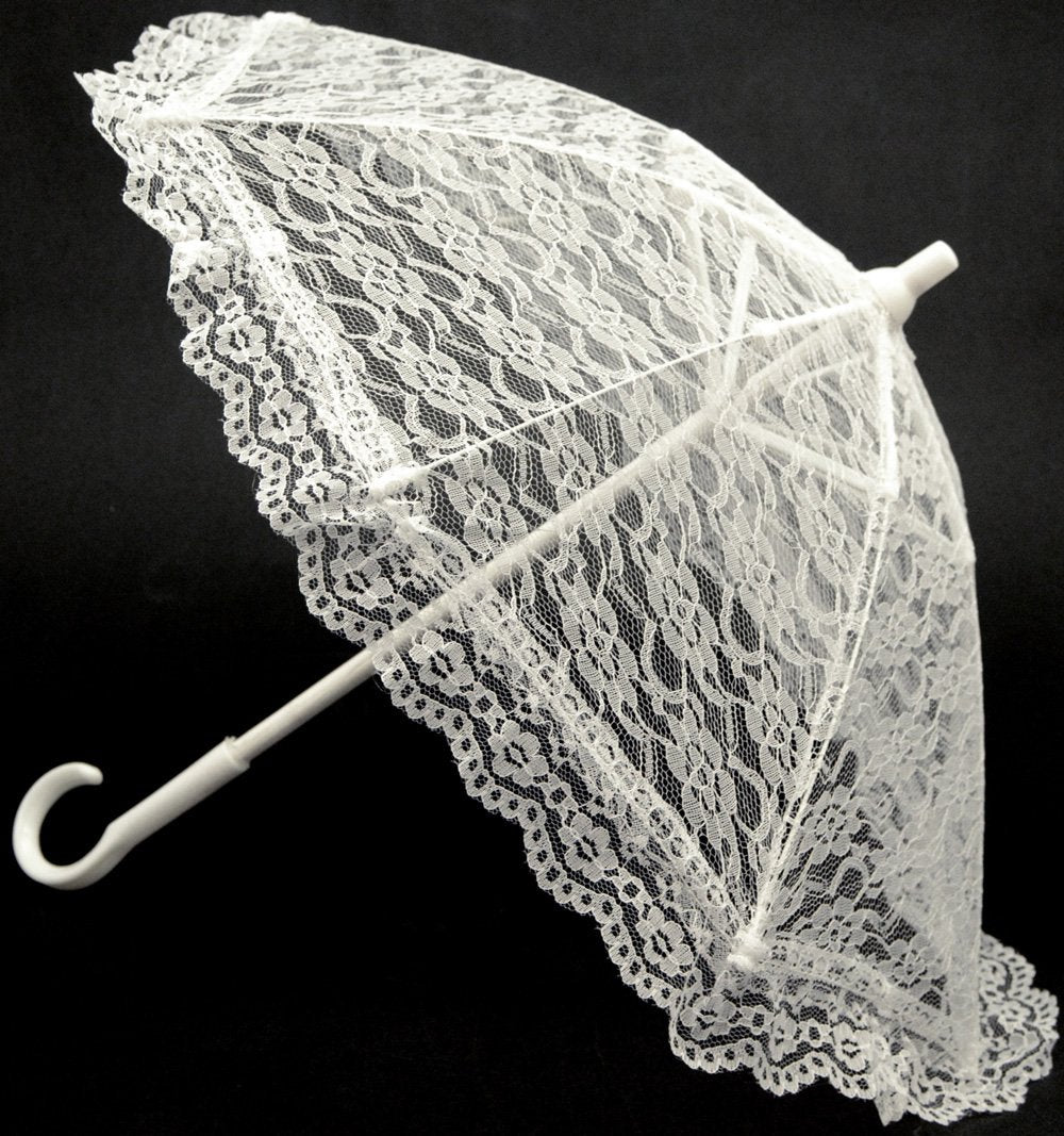 18" White Lace Parasol Item Number: 3354-WHITE