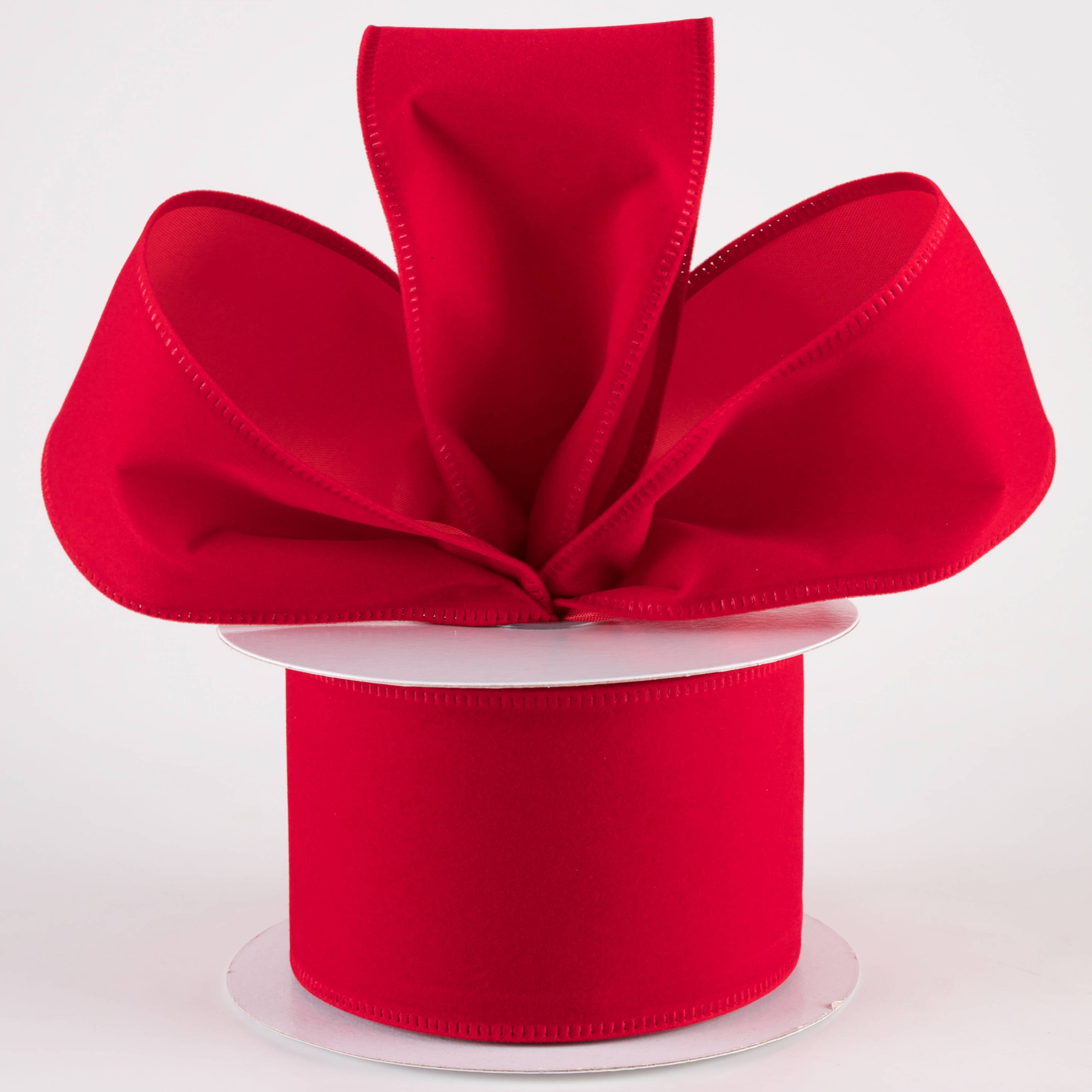 2.5" Value Velvet Ribbon: Bright Red (10 Yards)
