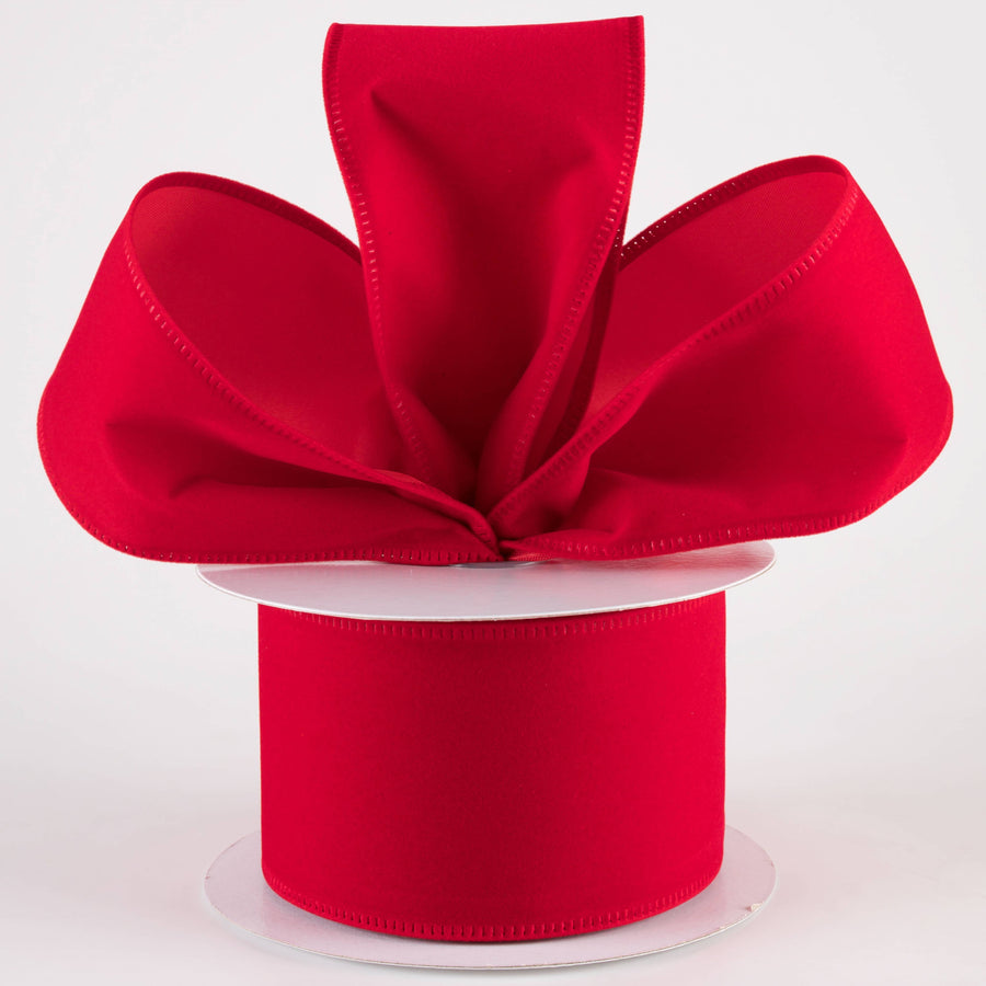 2.5" Value Velvet Ribbon: Bright Red (10 Yards)