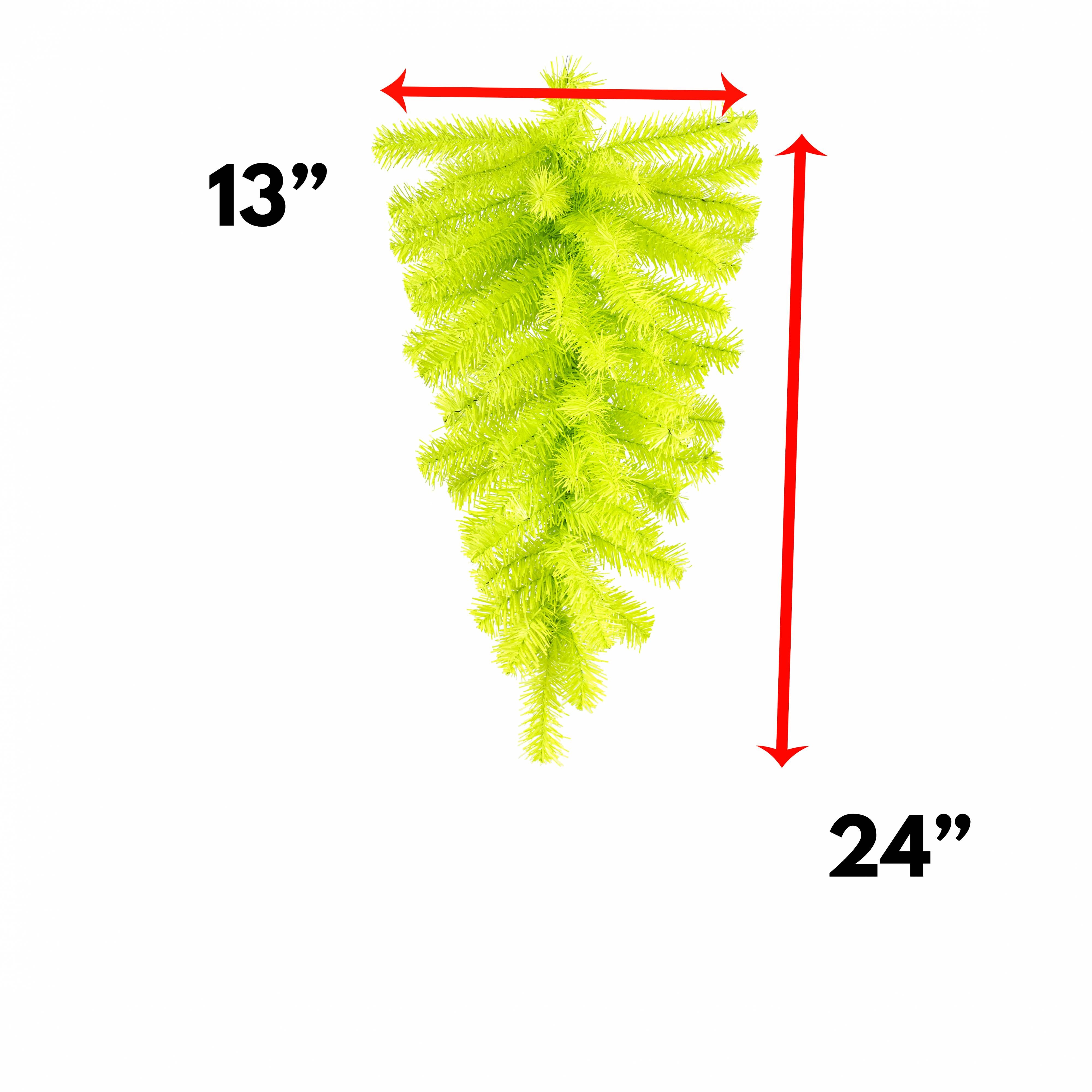 24" Pine Teardrop Swag: Lime Green (55 Tips)