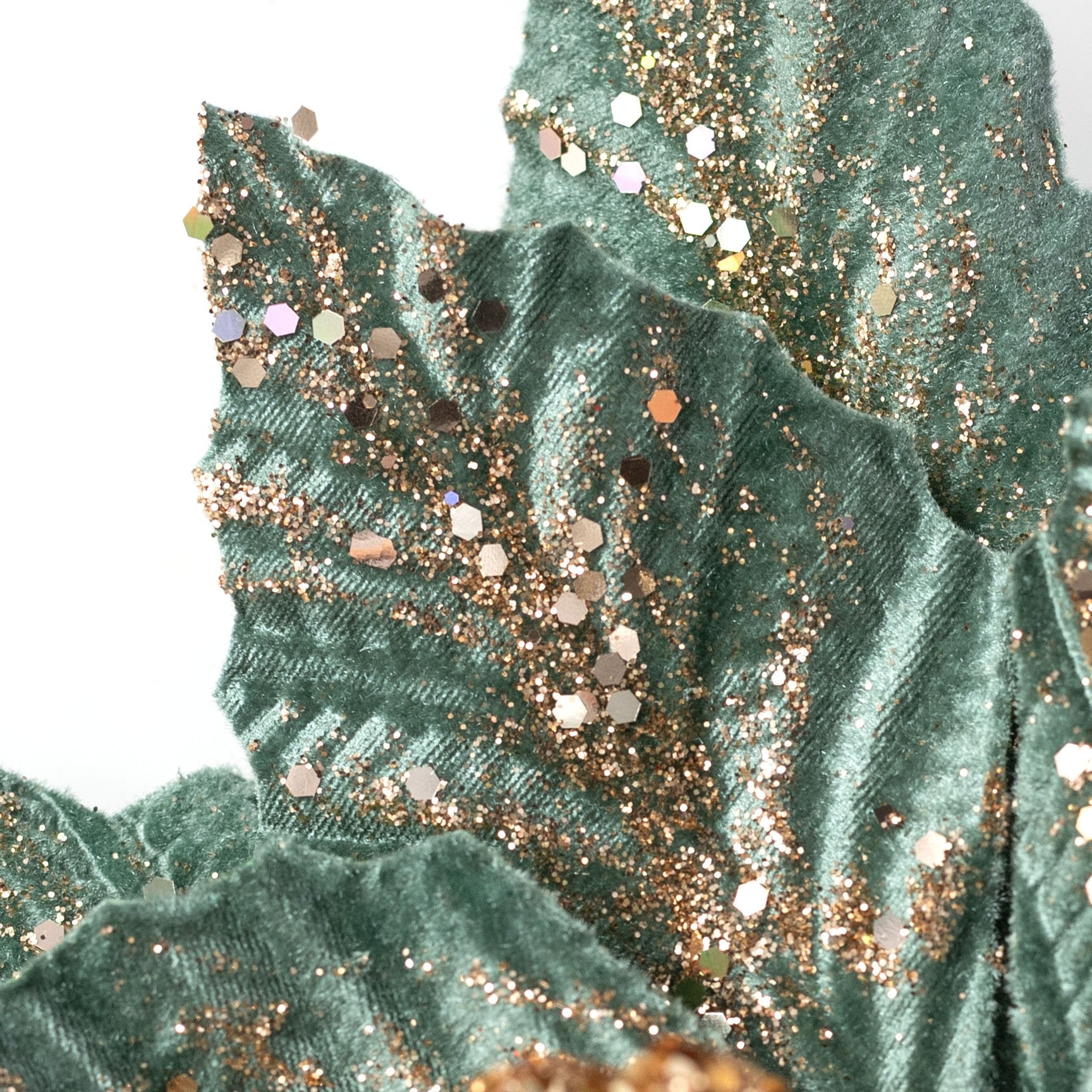 19" x 12" Poinsettia Stem: Smoke Blue & Champagne detail photo 5