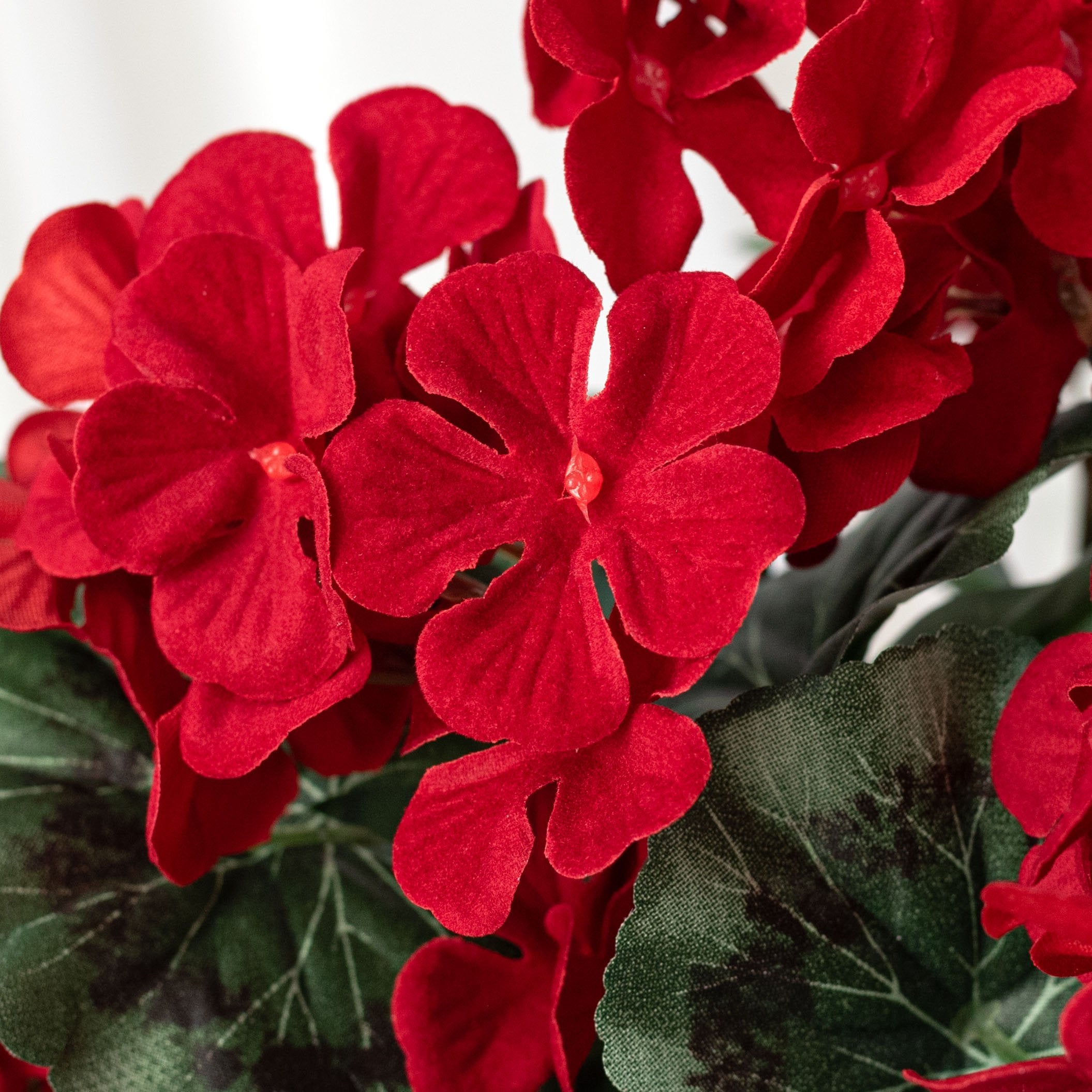 19" Artificial Geranium Bush: Red (9 Stem) Lifestyle Photo