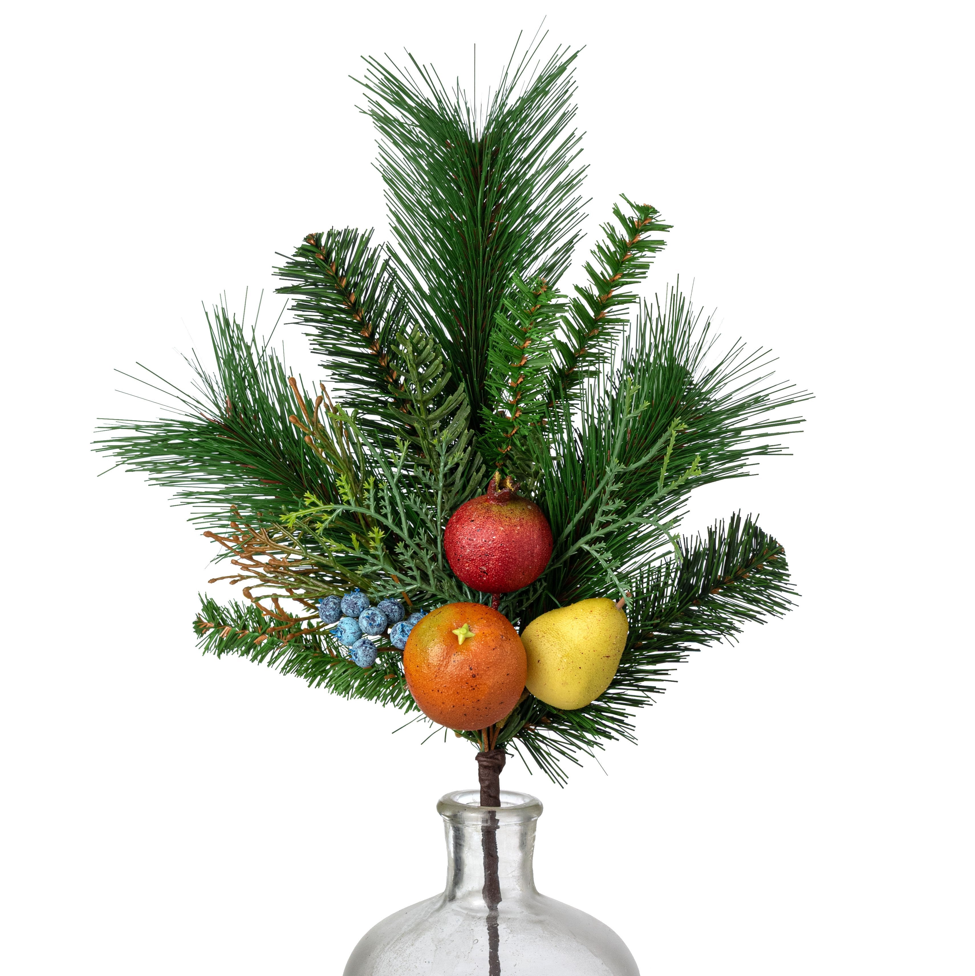 19" Della Robbia Mixed Pine & Fruit Spray Item Number: XX5002