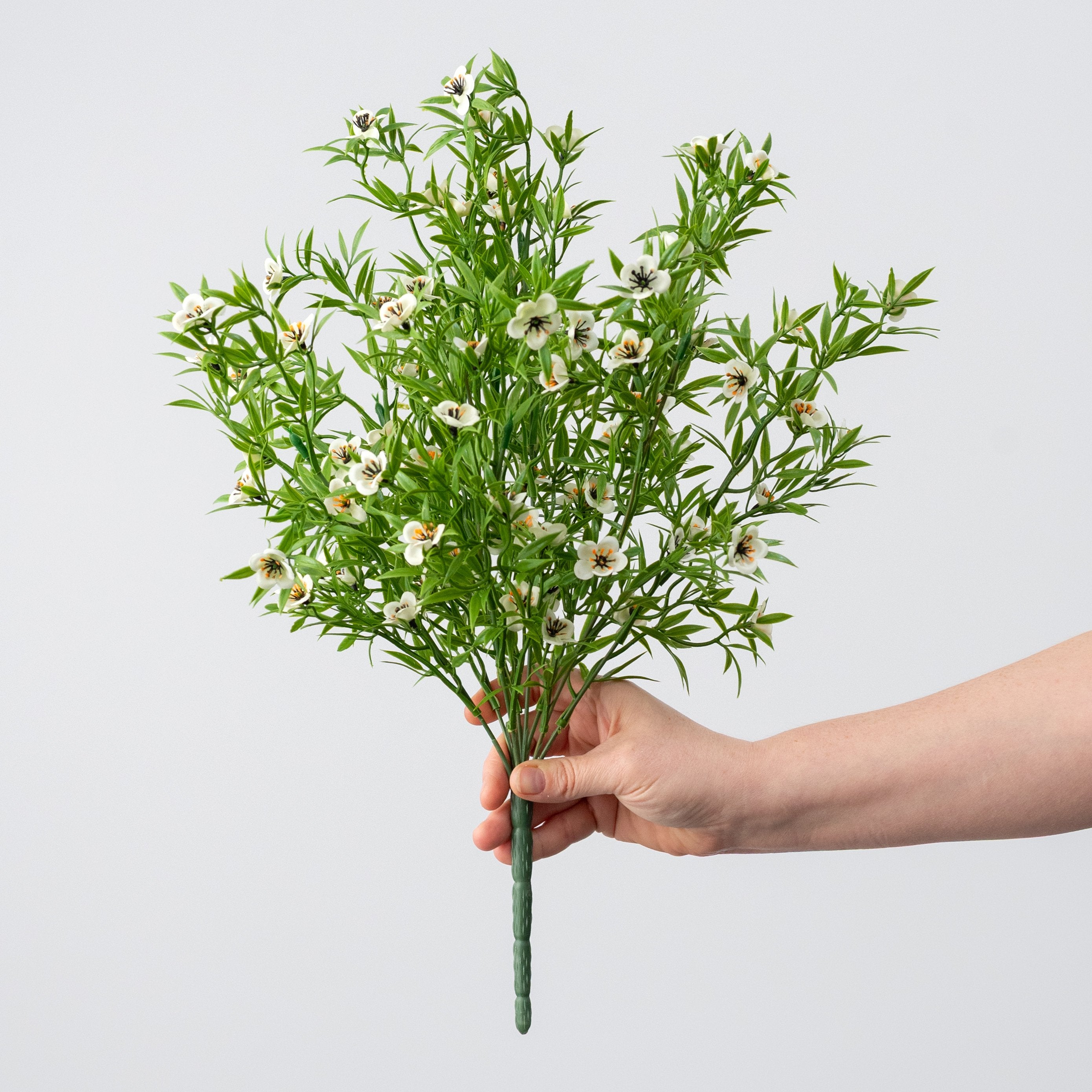 19" Fabric Flower Filler Bush: Cream detail photo 3