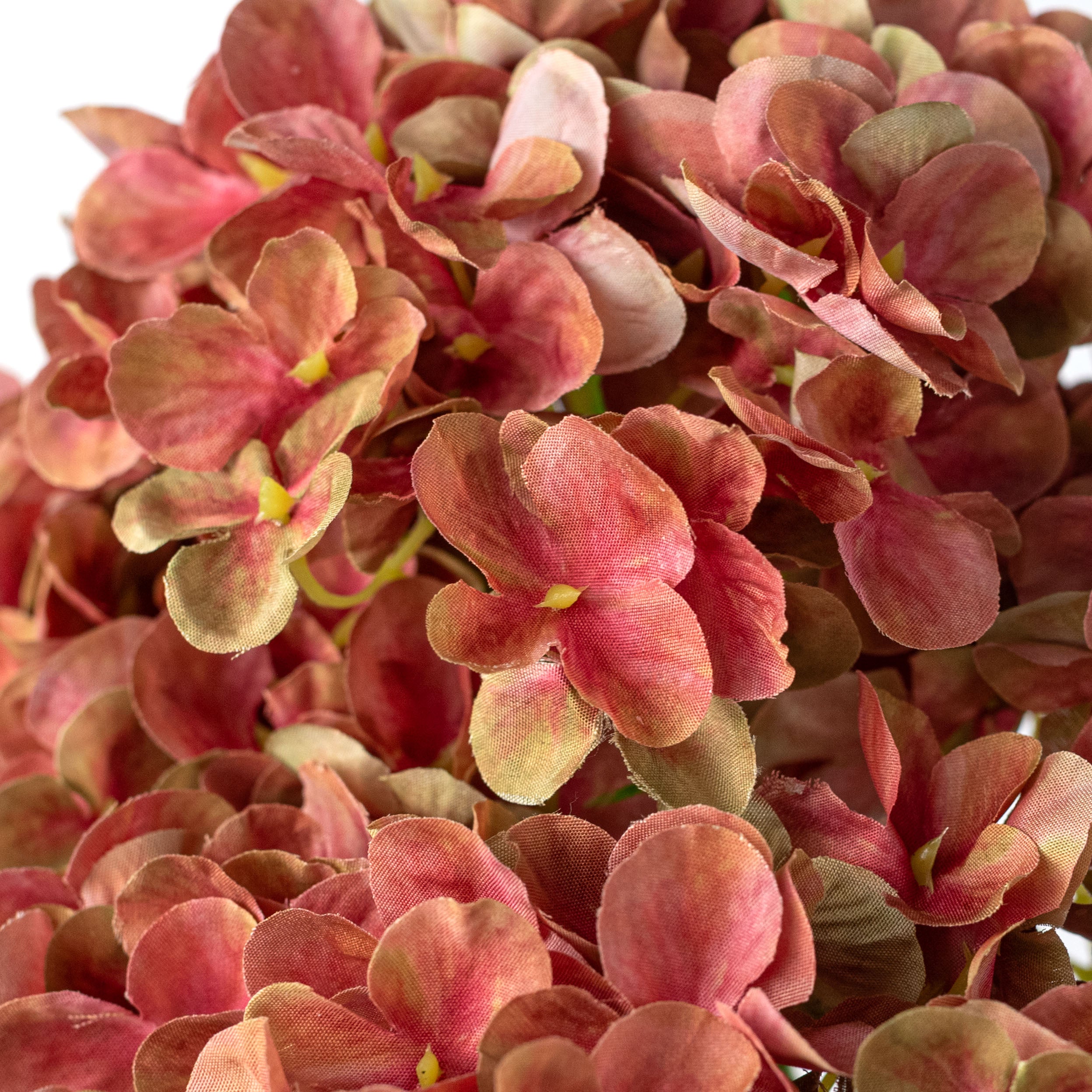 19" Hydrangea Bush: Dusty Salmon Pink (5 Stem) Lifestyle Photo