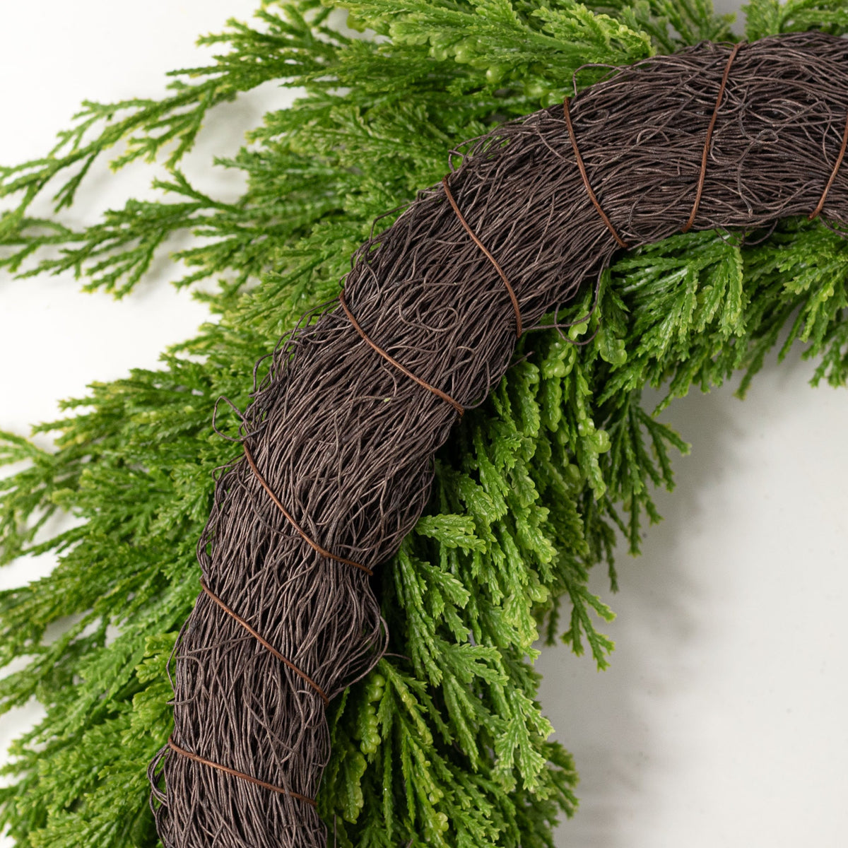 19" Soft Touch Open Teardrop Wreath: Bright Green detail photo 4
