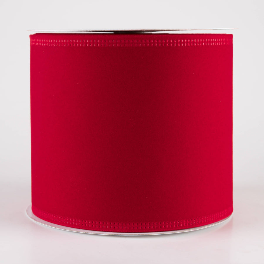 4" Value Velvet Ribbon: Bright Red (10 Yards)