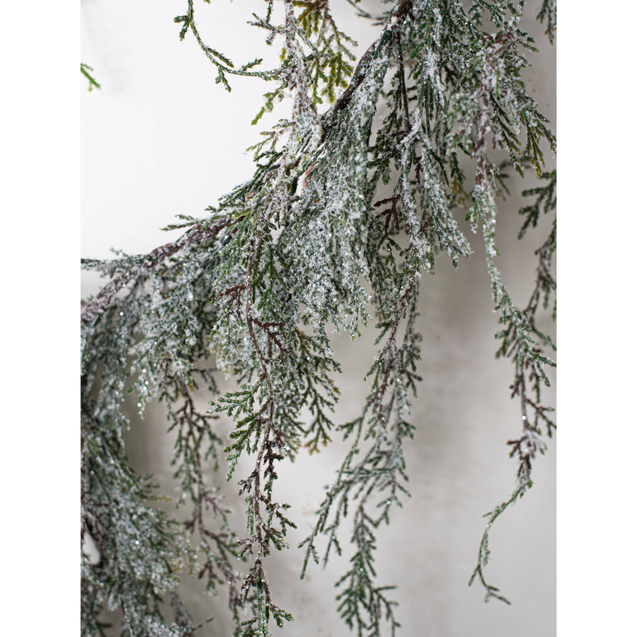 6' Cascading Iced Cedar Garland