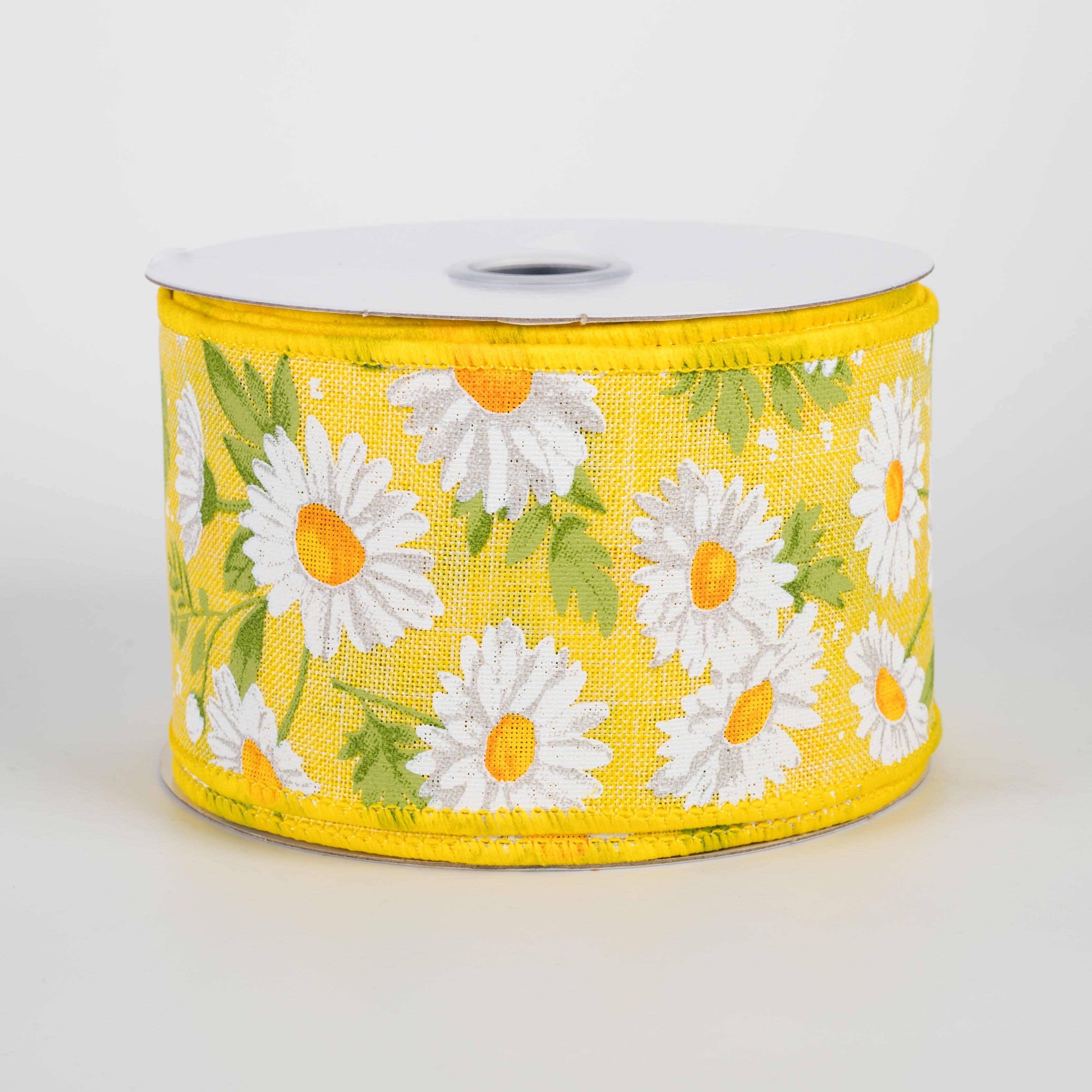 2.5" Daisies & Greenery Ribbon: Yellow (10 Yards) Item Number: RGH126629