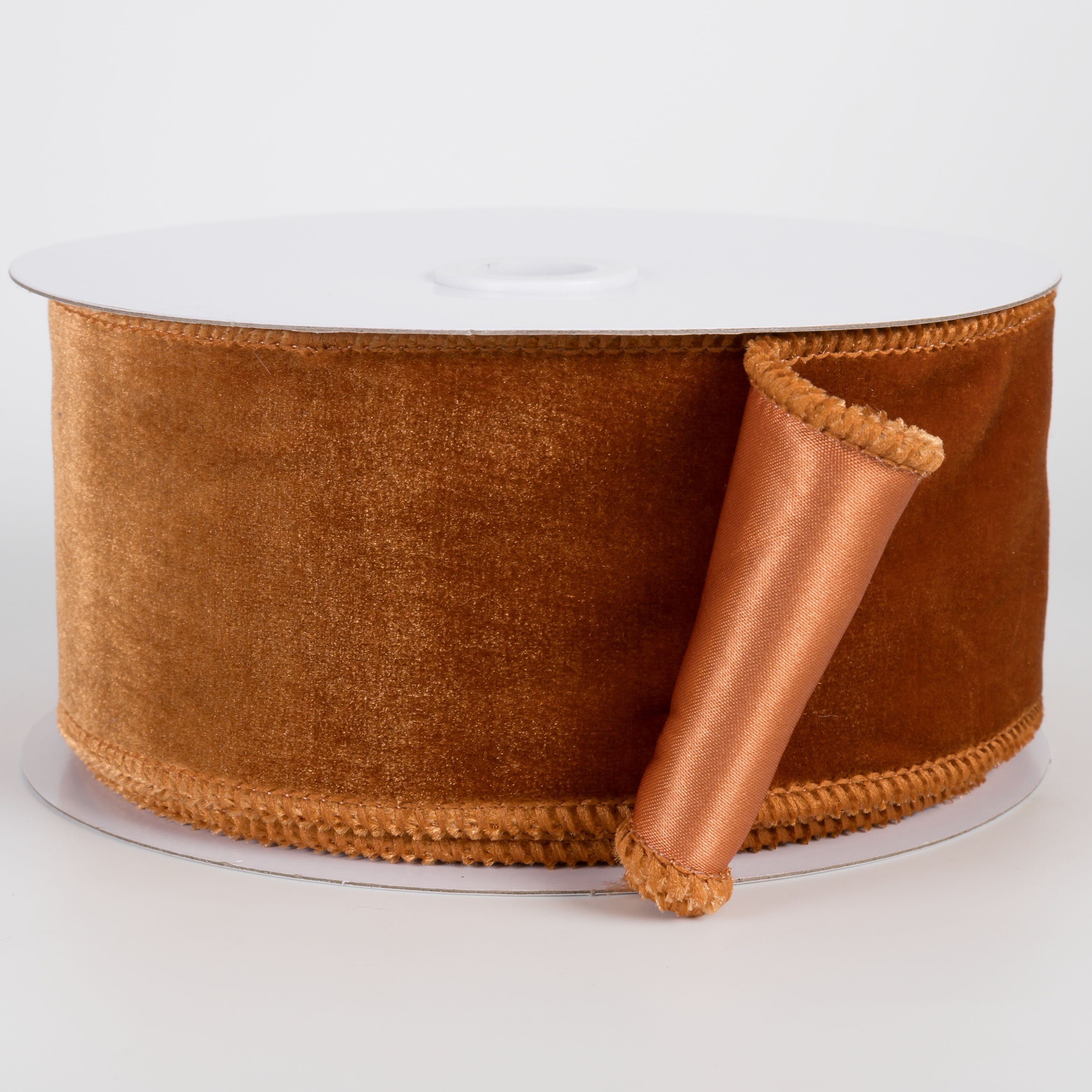 2.5" Deluxe Velvet Satin Backing Ribbon: Burnt Sienna (10 Yards) Item Number: RGE1659J1