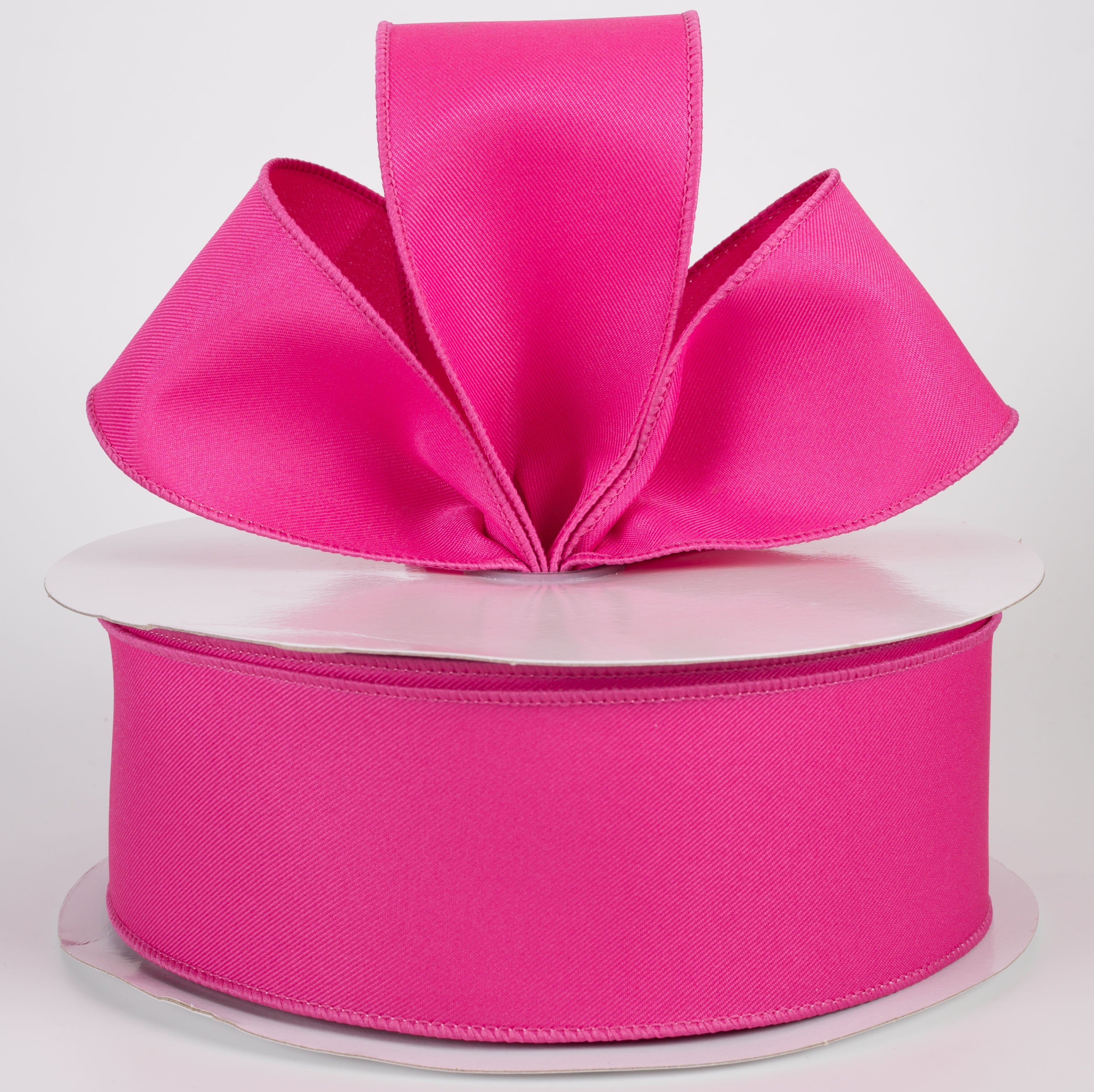 2.5" Diagonal Weave Fabric Ribbon: Hot Pink (50 Yards) Lifestyle Photo