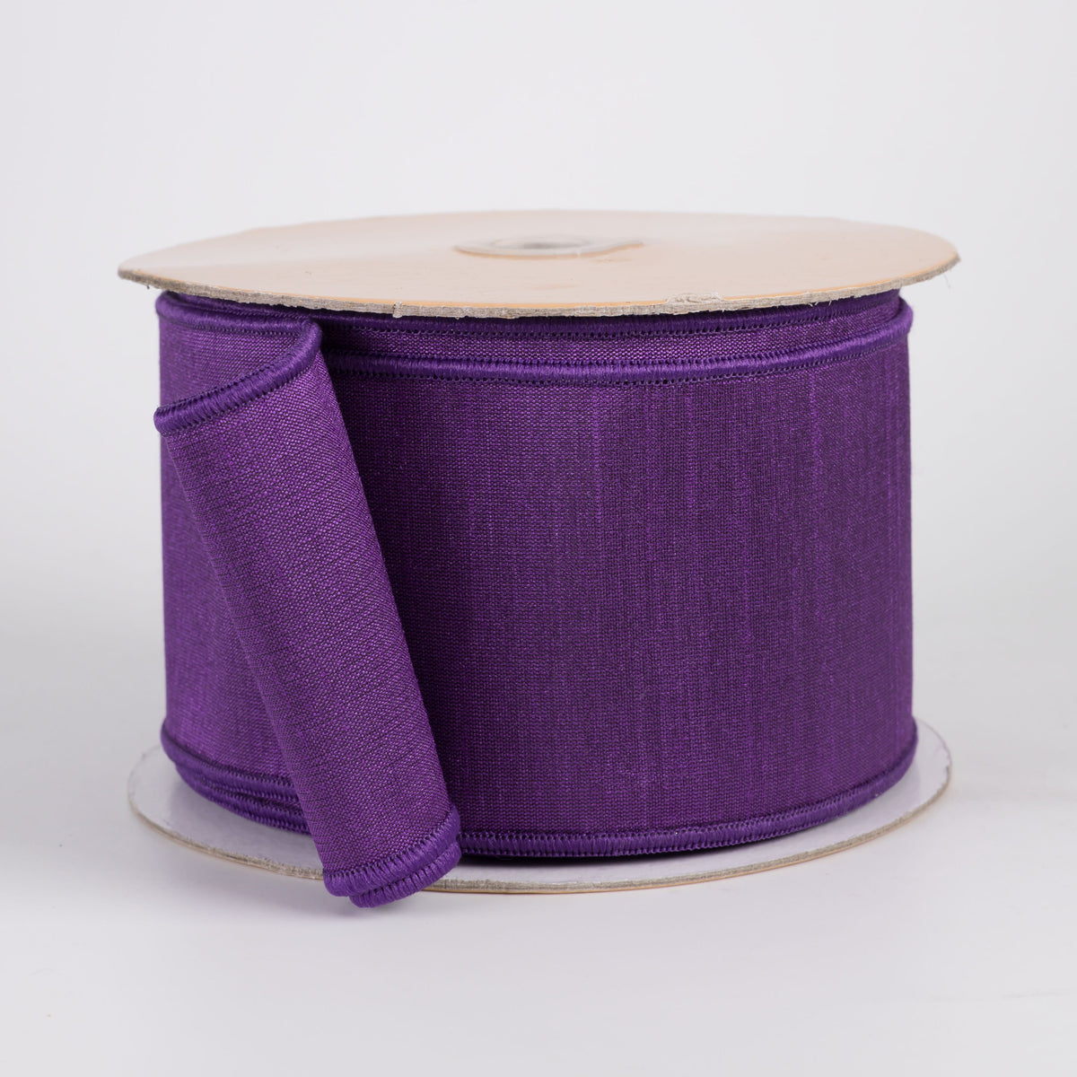 2.5" Double Sided Fused Dupioni Ribbon: Purple (10 Yards) Item Number: LX403423
