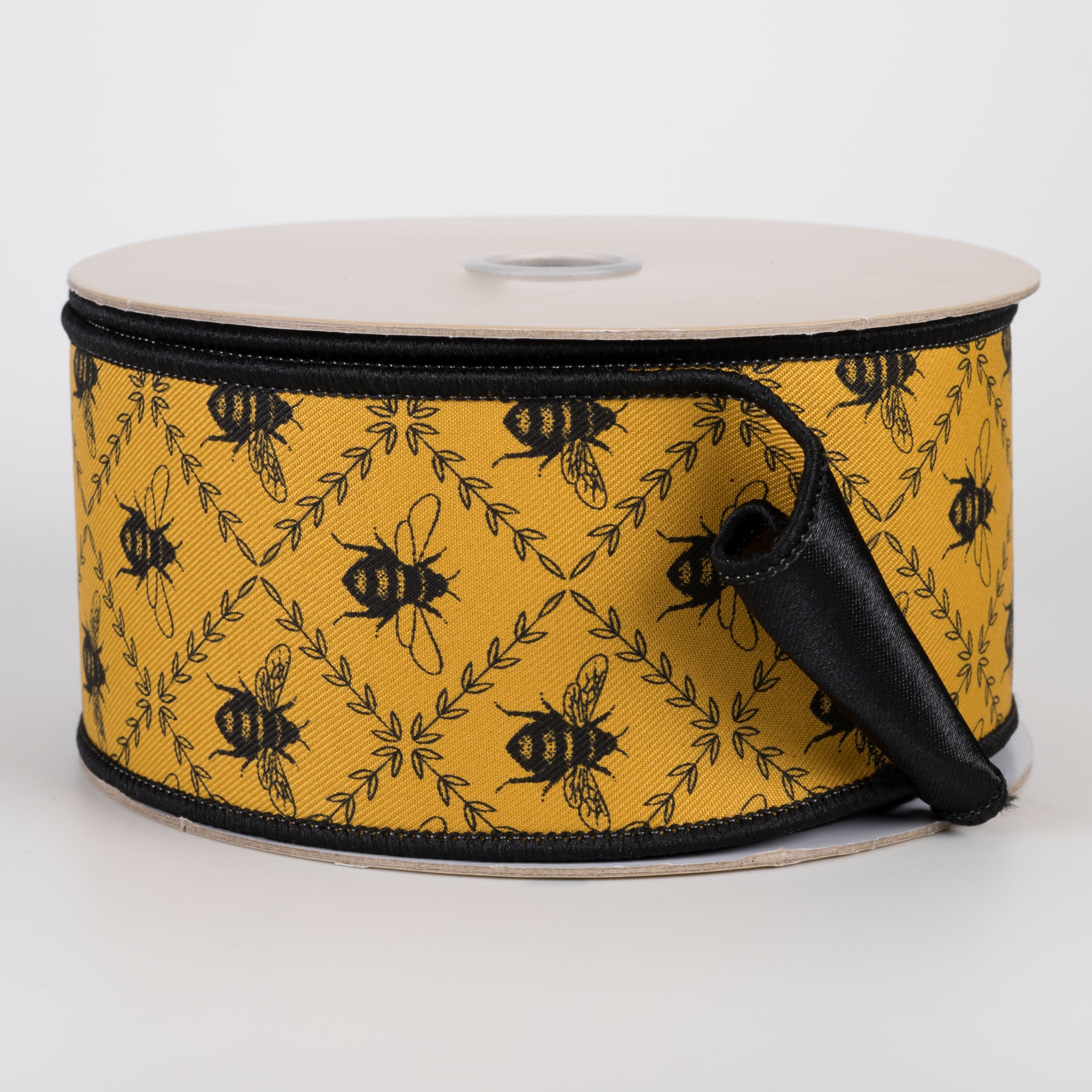 2.5" Double Sided Fused Honey Bee Trellis Ribbon (10 Yards) Item Number: LX3308NC