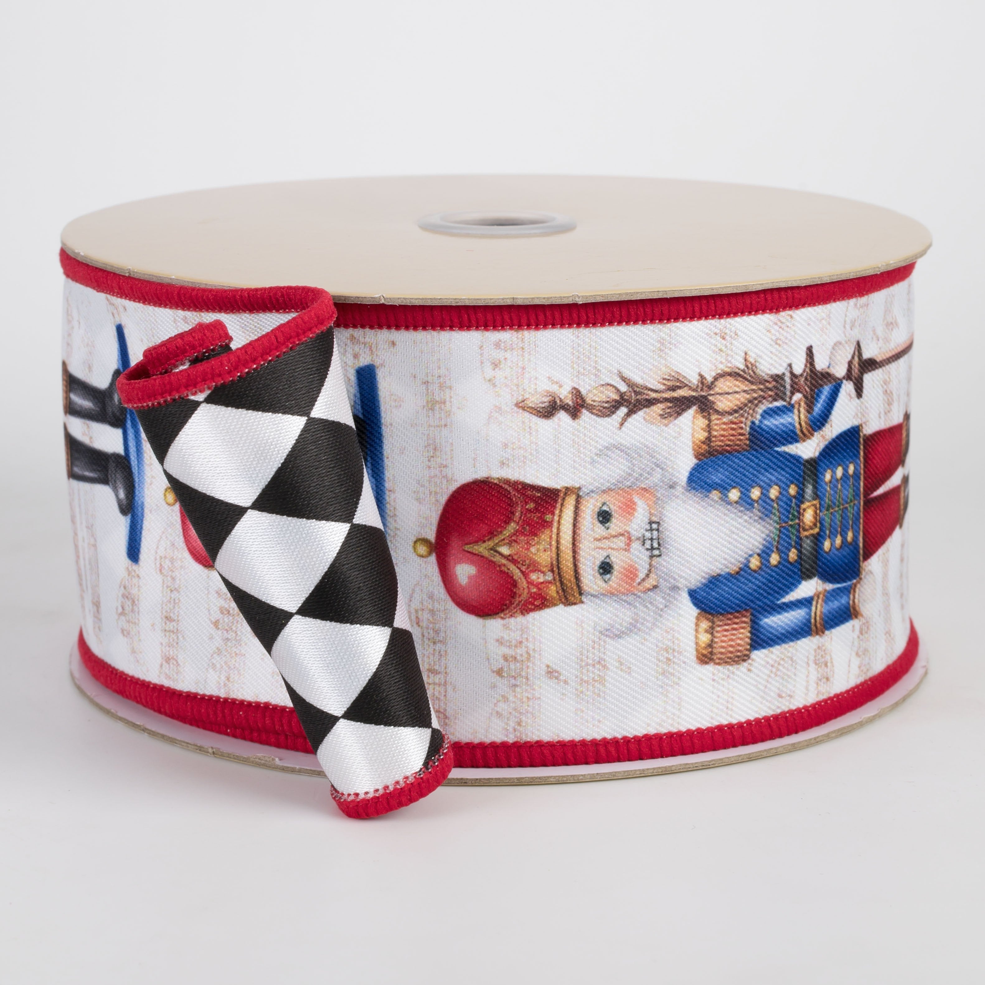 2.5" Double Sided Fused Nutcracker Ribbon: Preppy Harlequin Christmas (10 Yards) Item Number: LX13044N