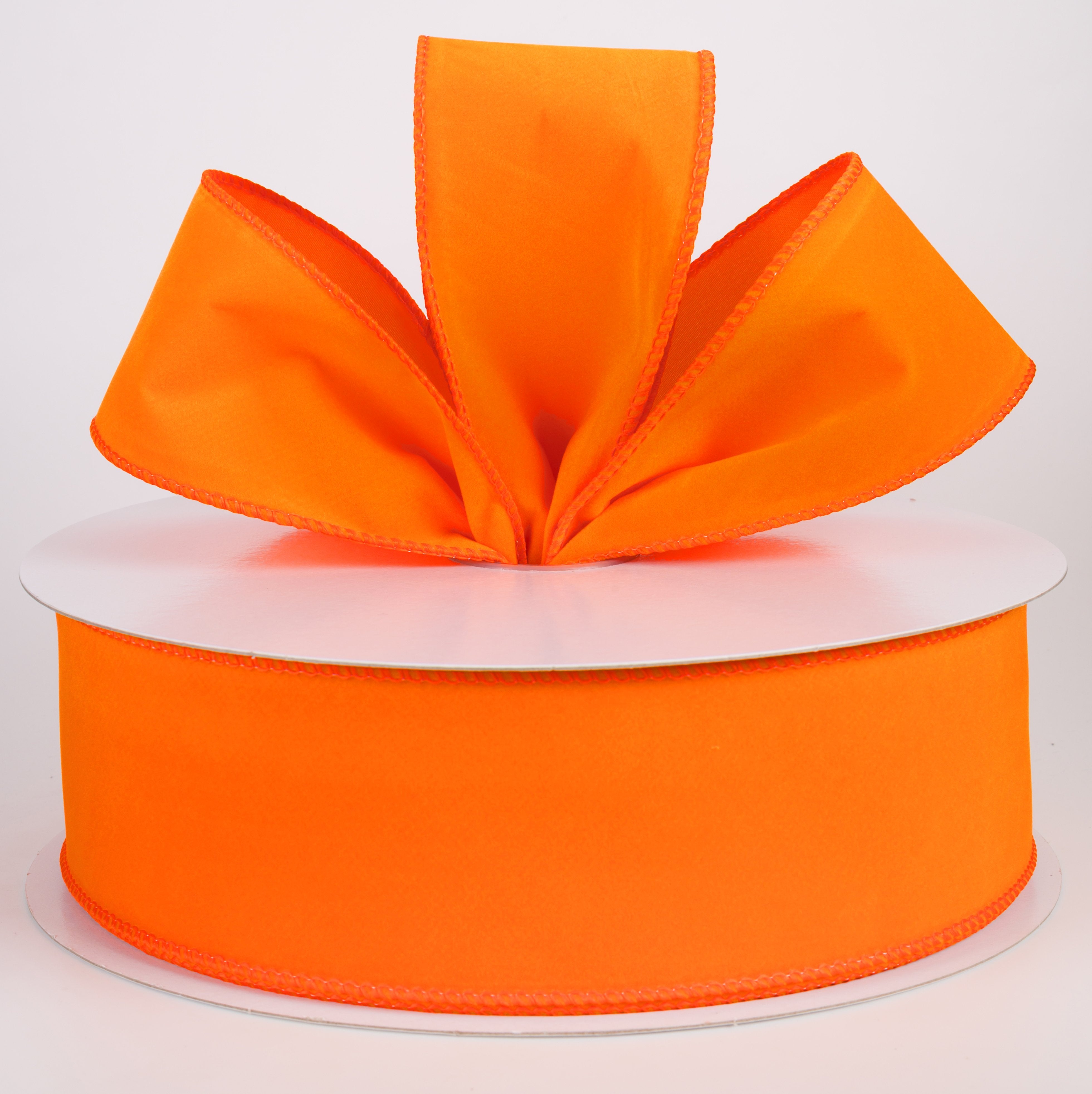 2.5" Flat Velvet Ribbon: Bright Orange (50 Yards) Lifestyle Photo