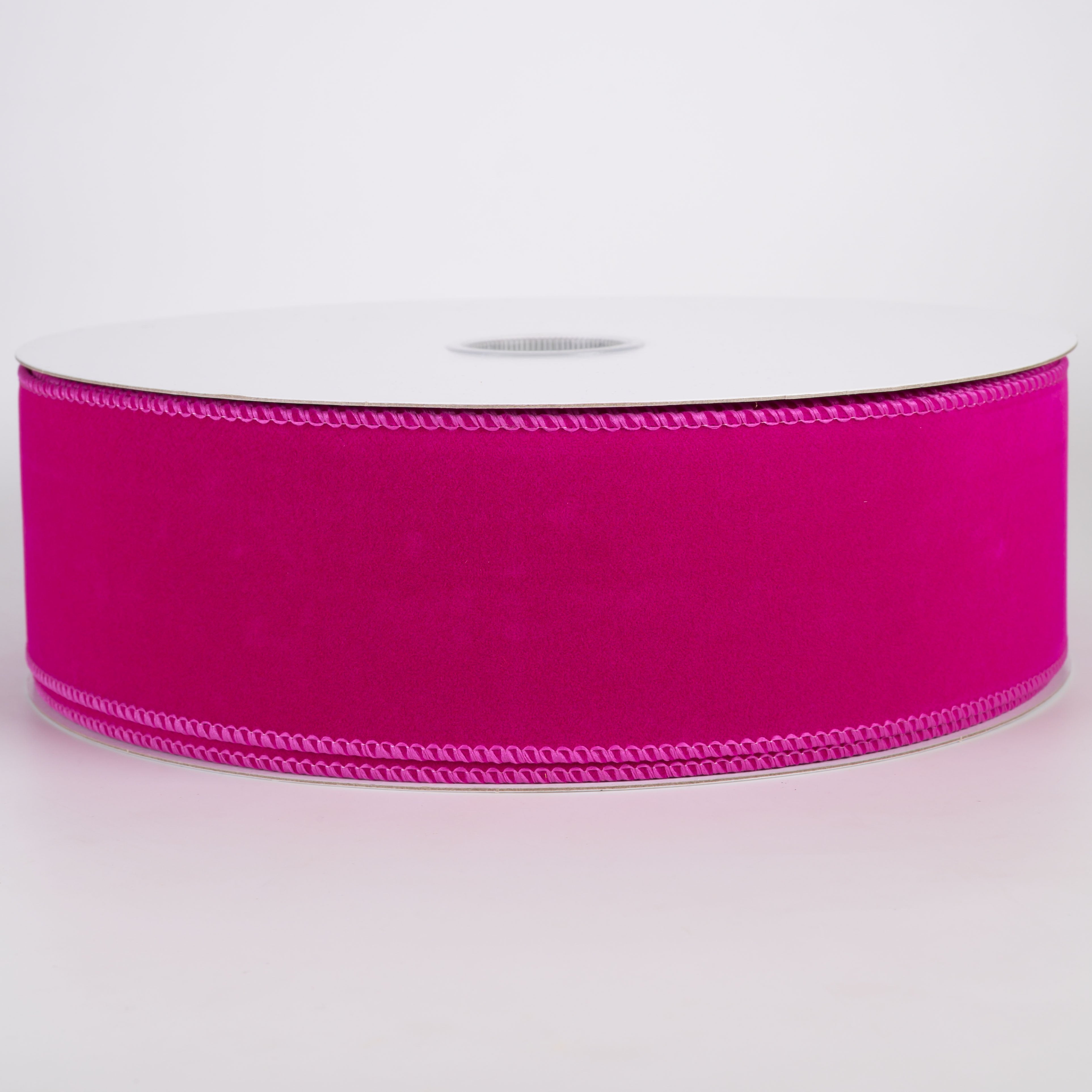 2.5" Flat Velvet Ribbon: Fuchsia Hot Pink (50 Yards) Item Number: 861-40-613