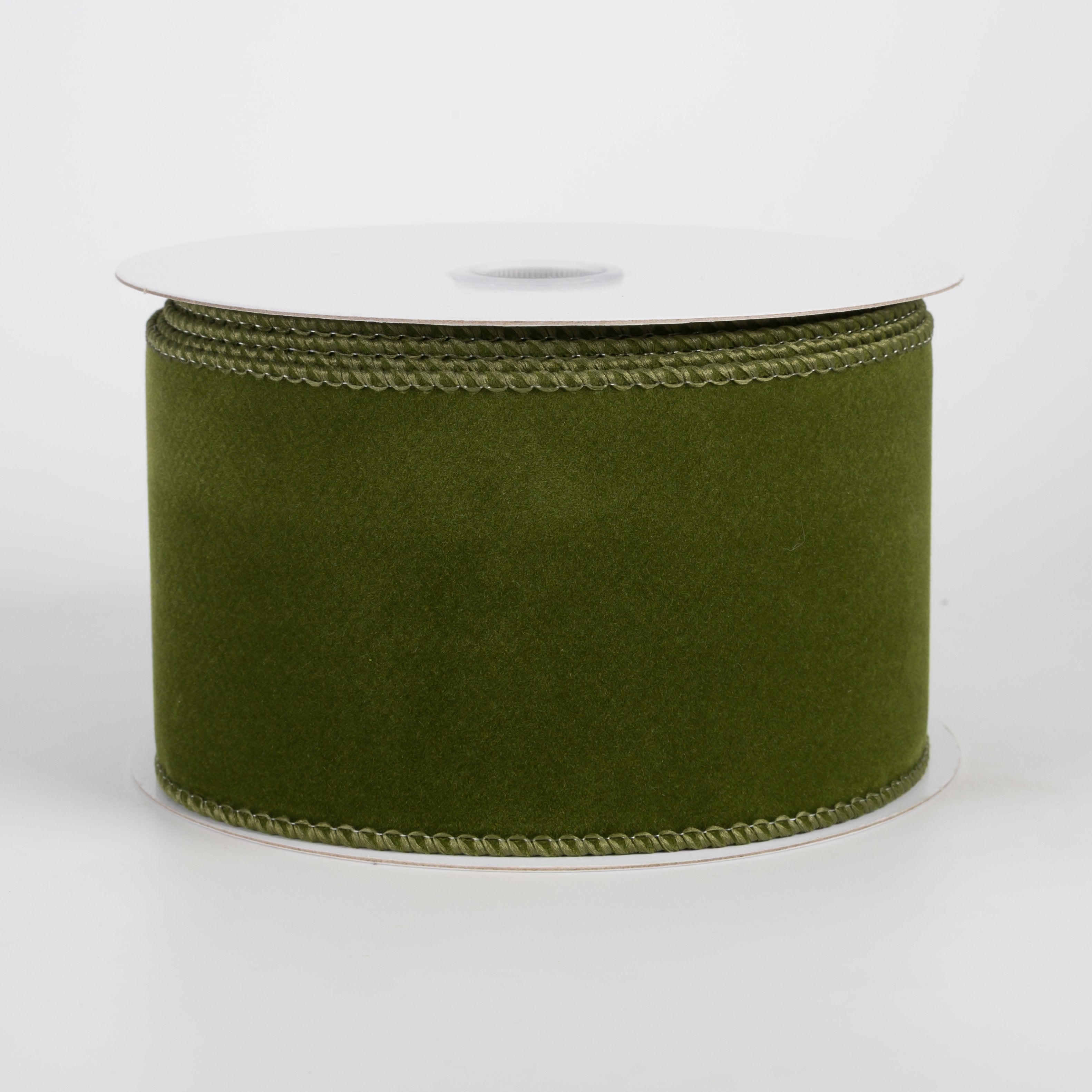 2.5" Flat Velvet Ribbon: Moss Green (10 Yards) Item Number: 61624-40-08