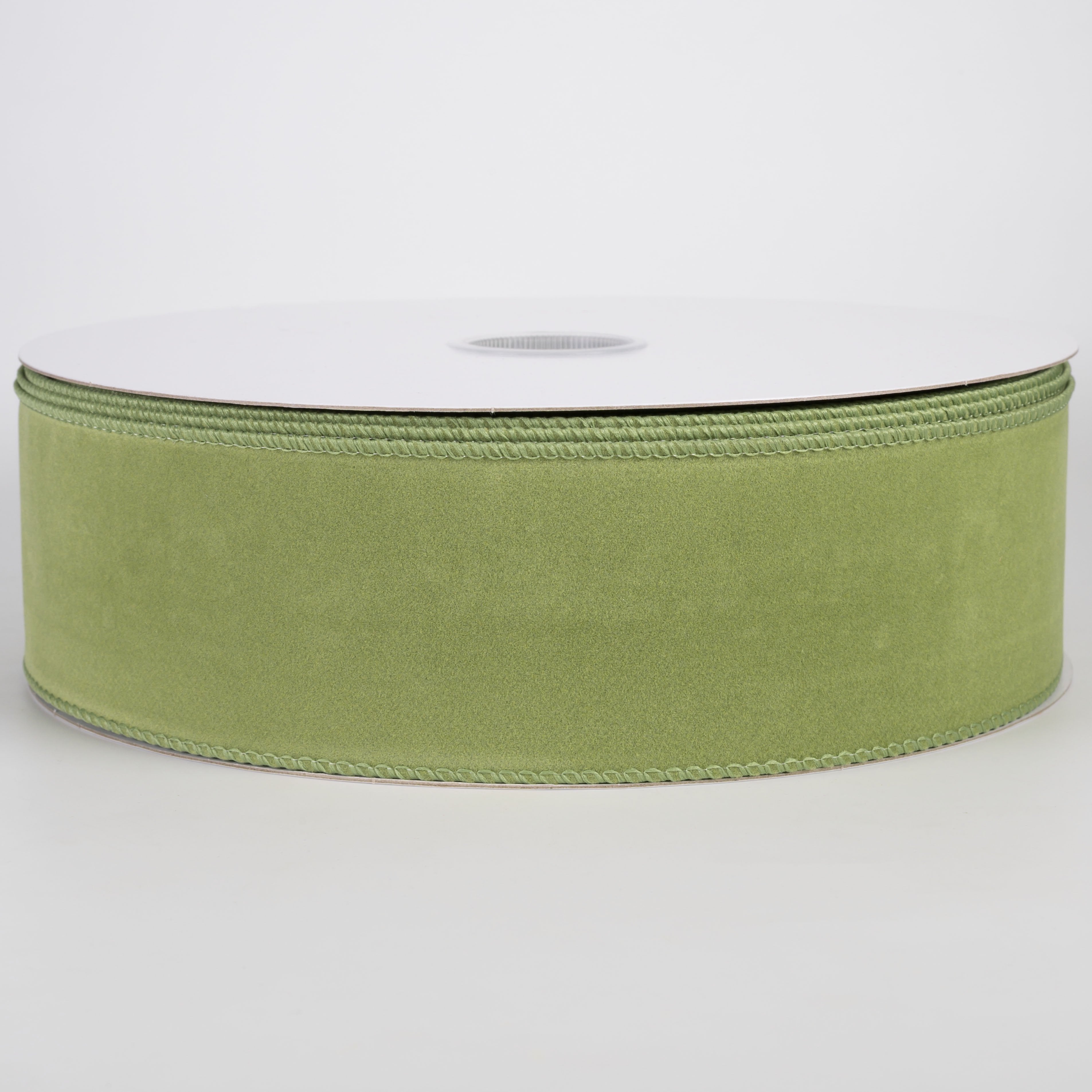 2.5" Flat Velvet Ribbon: Sage Green (50 Yards) Item Number: 861-40-617