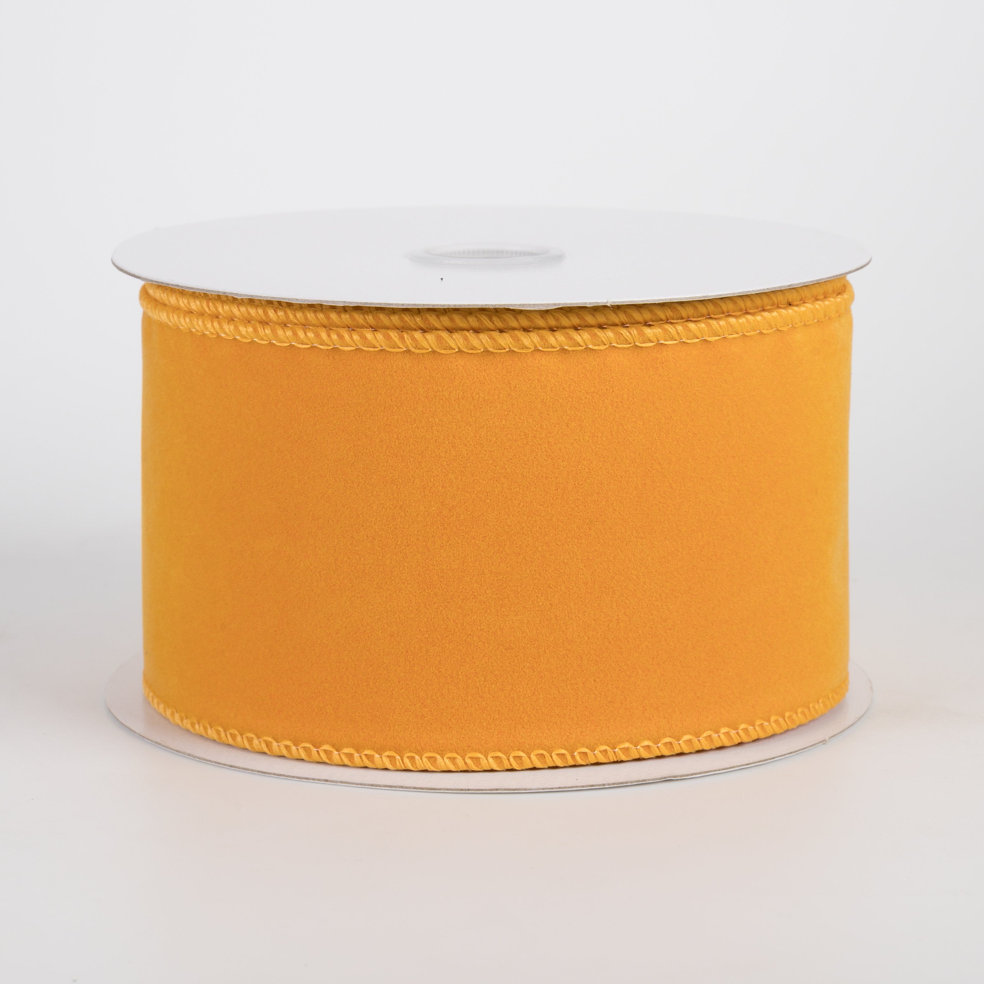 2.5" Flat Velvet Ribbon: Sunflower Yellow (10 Yards) Item Number: 61624-40-49