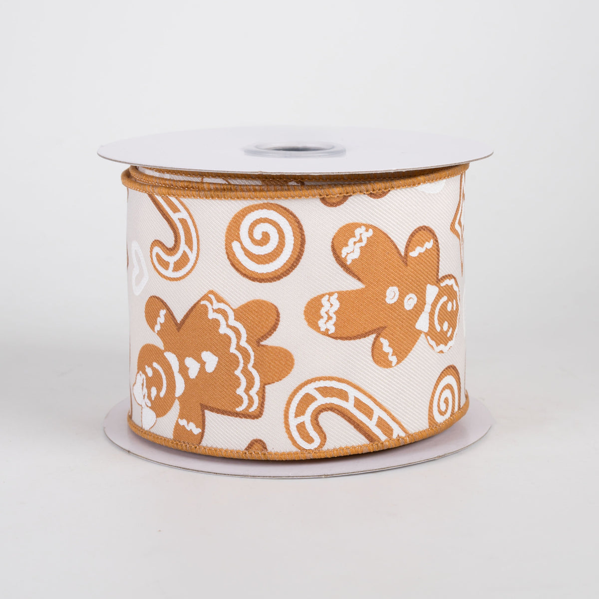 2.5" Gingerbread Cookies Ribbon: Ivory (10 Yards) Item Number: RGH1523C2