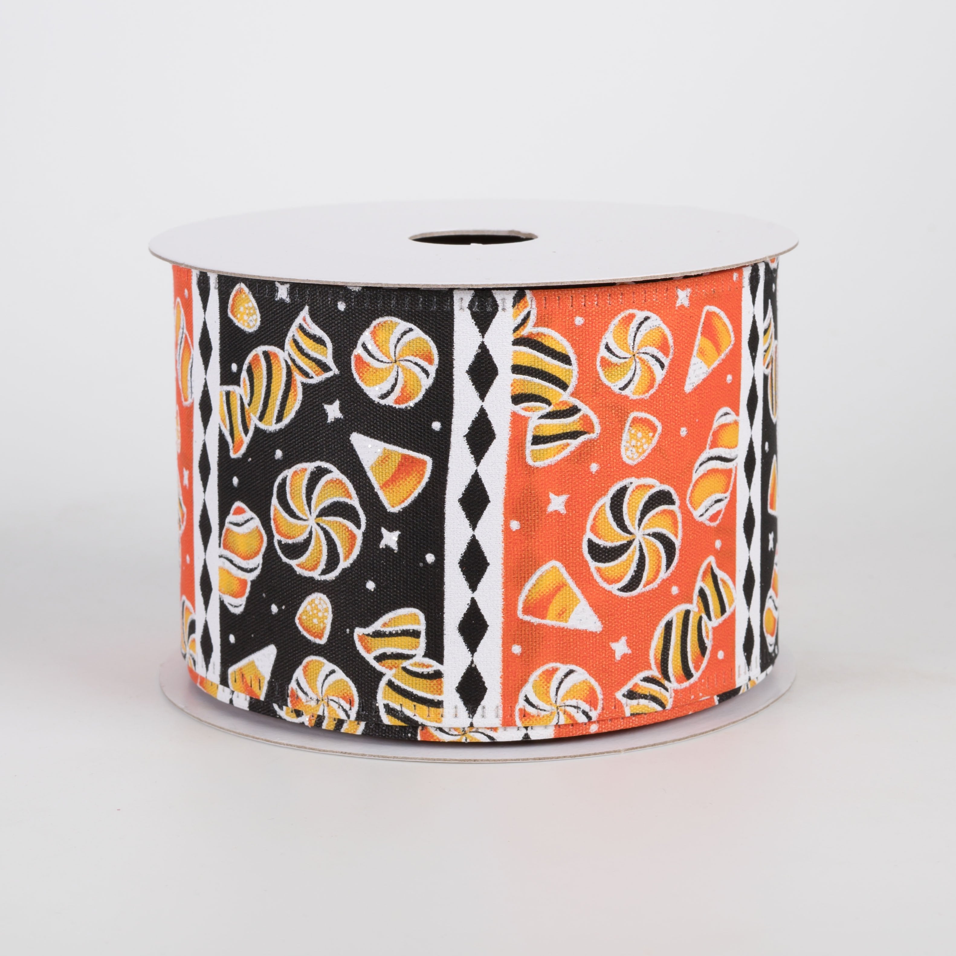 2.5" Halloween Candy Cubes Ribbon: Orange & Black (10 Yards) Item Number: 56610-40-19